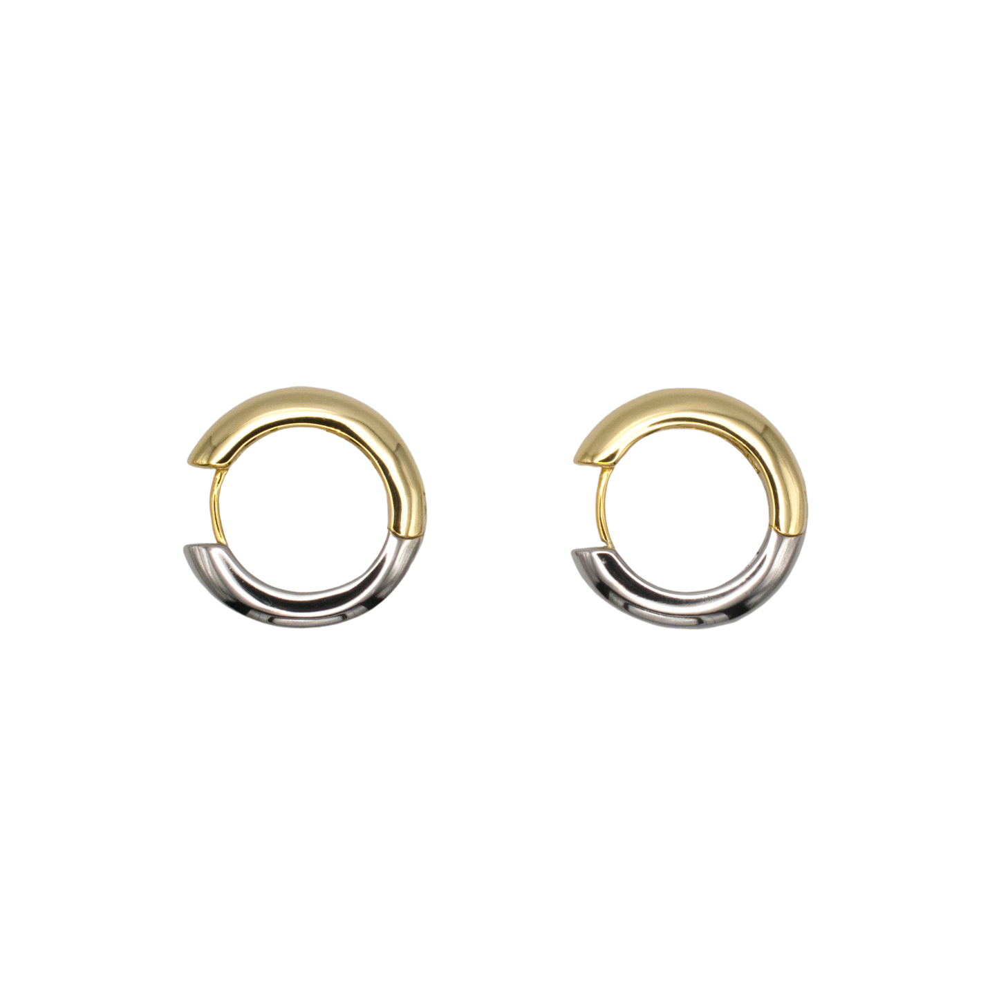 Duo Hoops Reversible-14k gold and rhodium