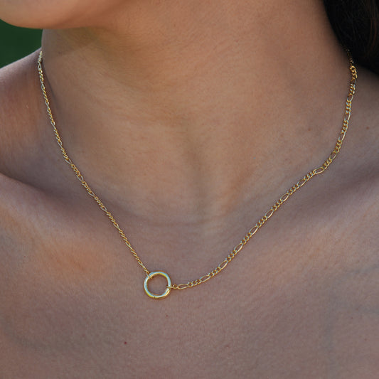 Figaro Chain Necklace 14K Gold Vermeil over Sterling Silver