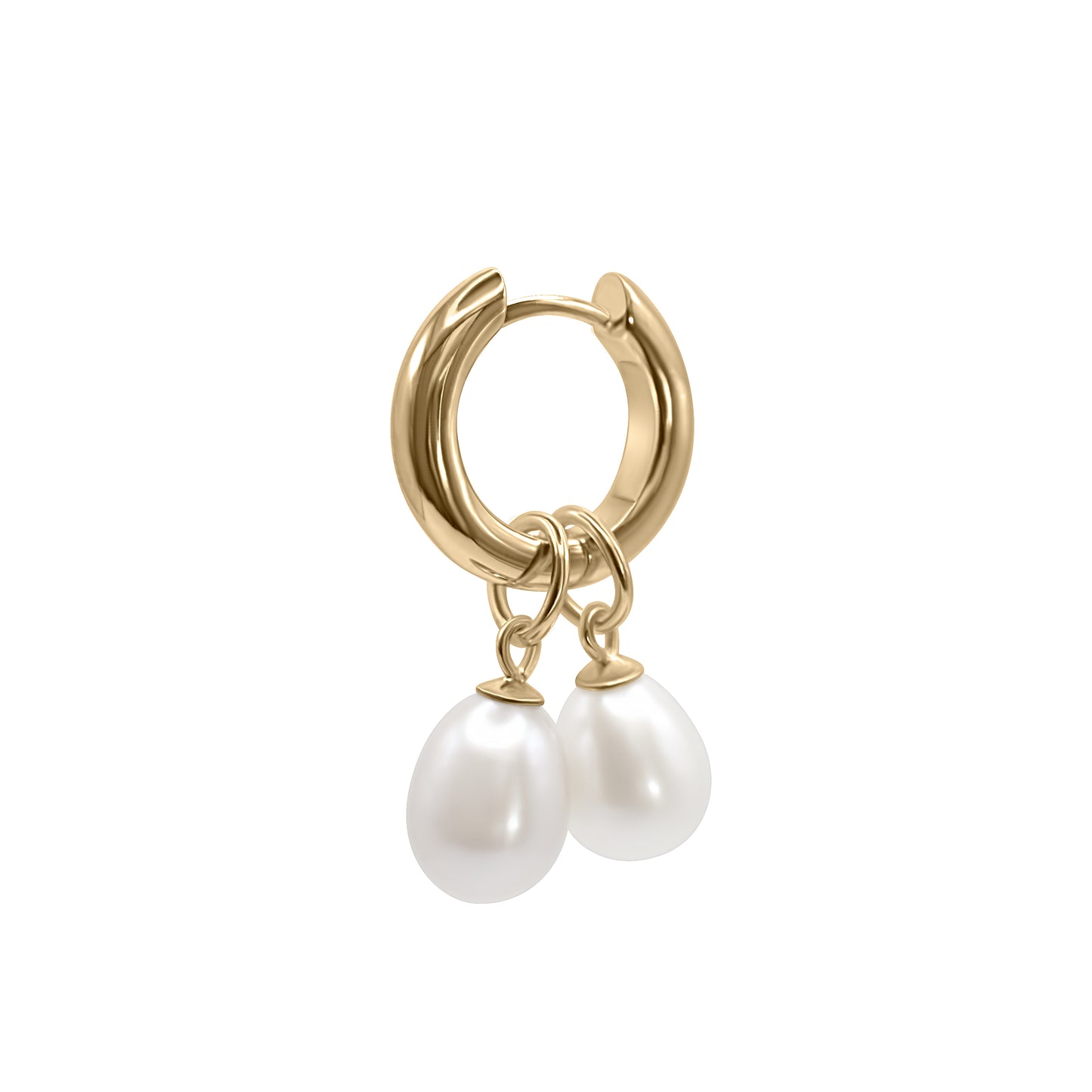 Single Golden Pearl Charm | Freshwater Pearl Layering Add-On in 14k Gold-Plated Sterling Silver