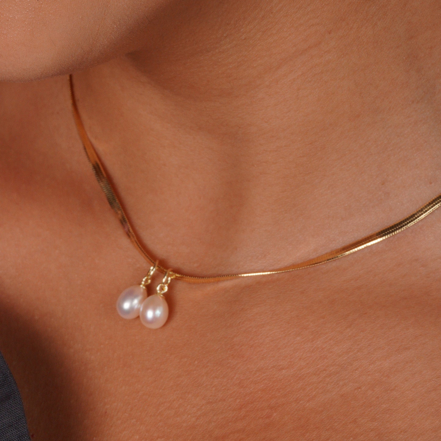 Single Golden Pearl Charm | Freshwater Pearl Layering Add-On in 14k Gold-Plated Sterling Silver