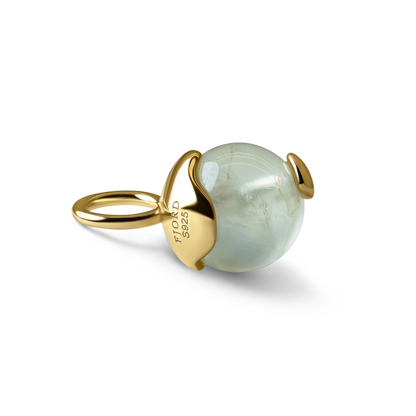 Single Signature Prehnite Charm | 14K Gold Vermeil over Sterling Silver