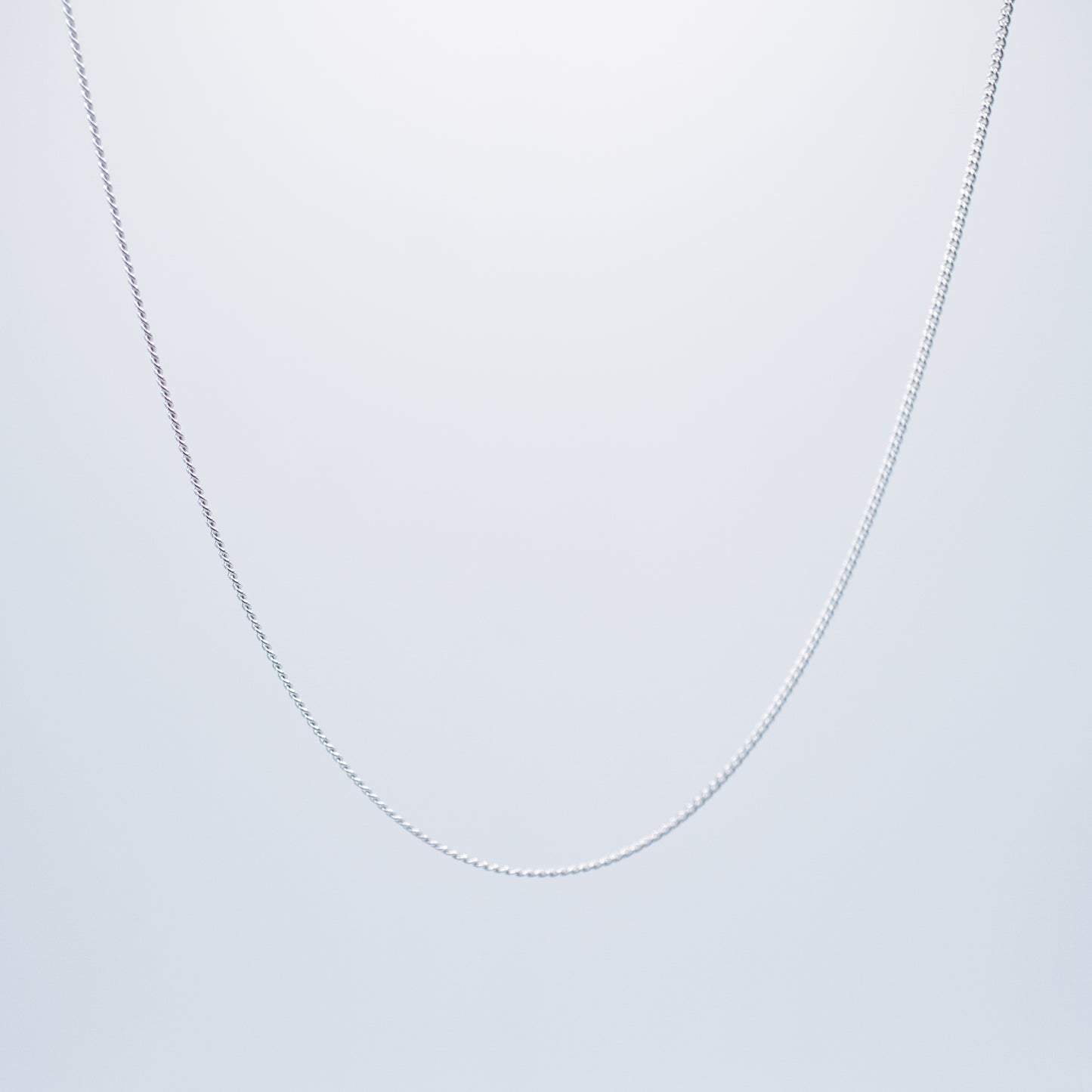 Slim Silver Curb Chain | Modular Necklace in Rhodium-Plated Sterling Silver