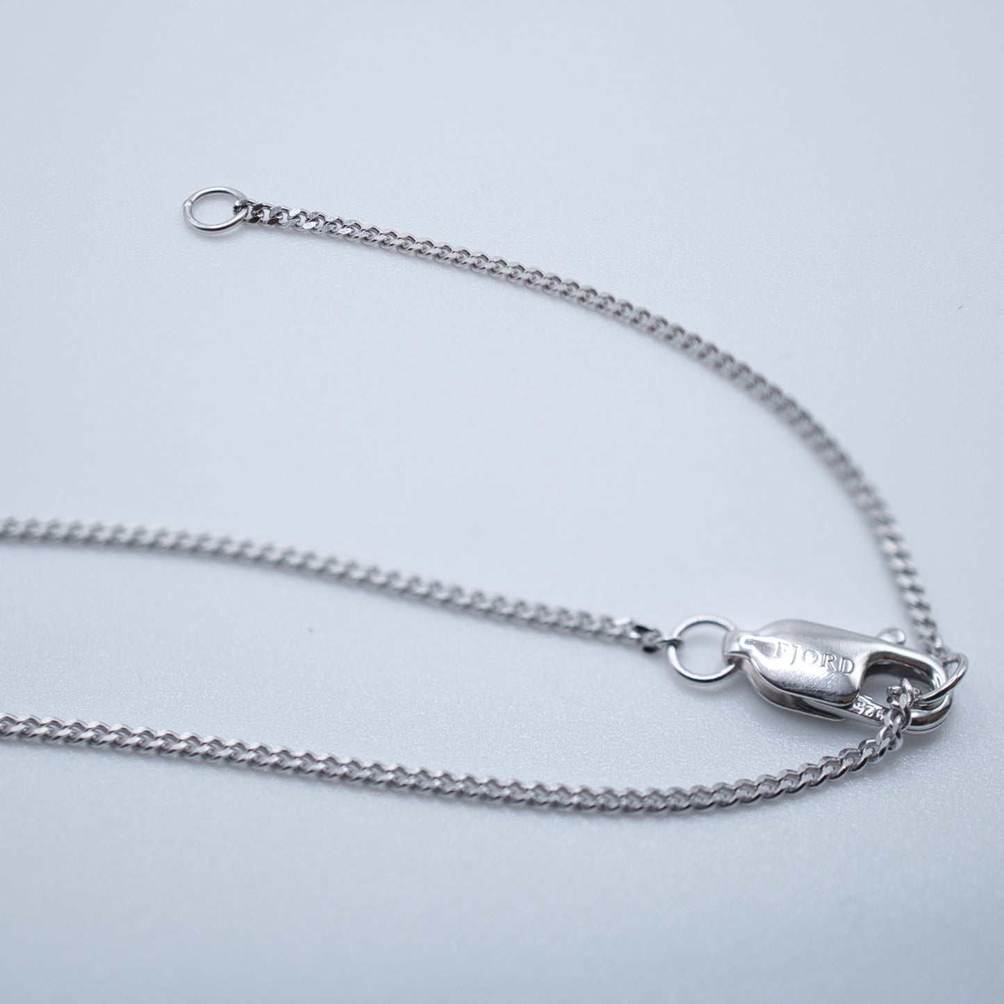 Slim Silver Curb Chain | Modular Necklace in Rhodium-Plated Sterling Silver