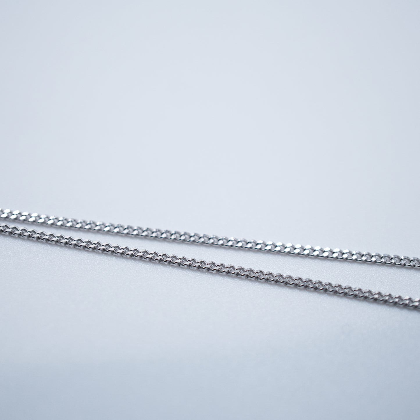 Slim Silver Curb Chain | Modular Necklace in Rhodium-Plated Sterling Silver