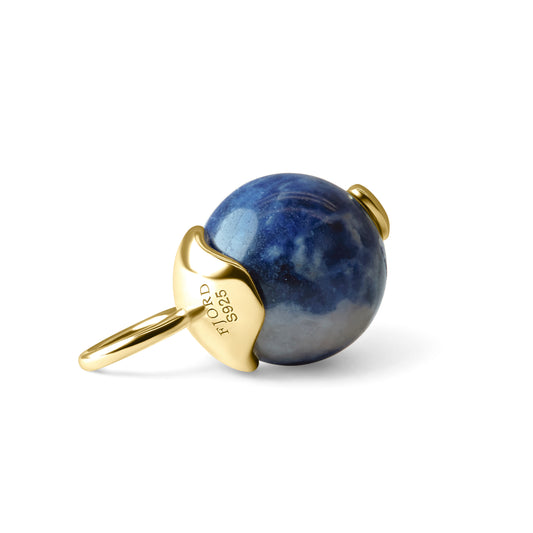 Single Signature Sodalite Charm | 14K Gold Vermeil over Sterling Silver