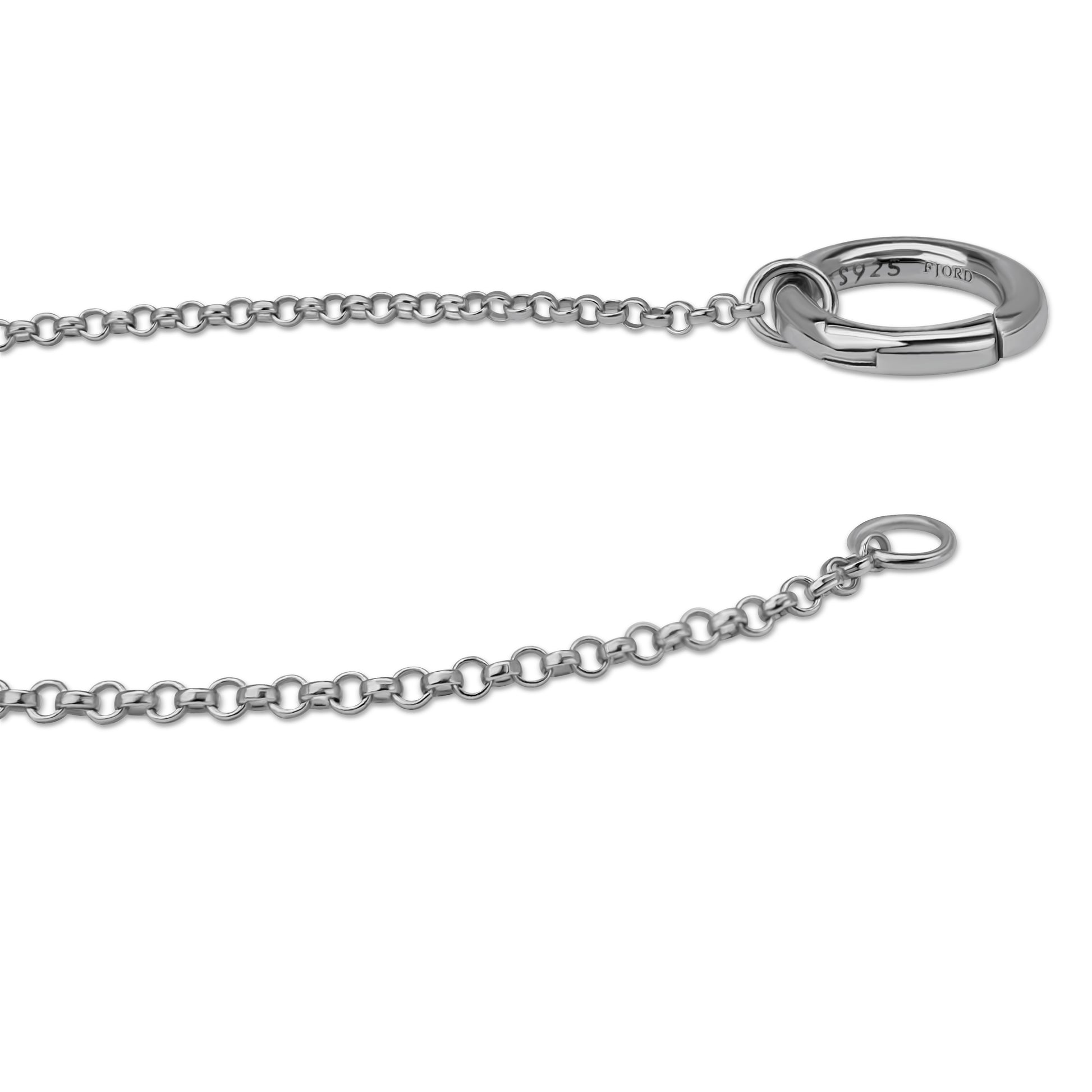 Baby Link Chain Clasp Details - Rhodium-Plated Sterling Silver