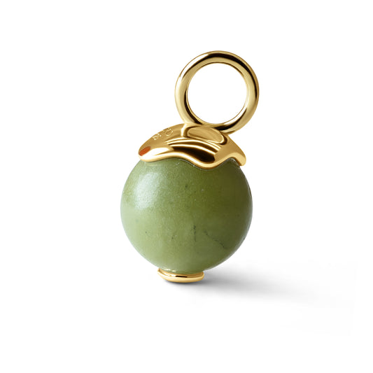 Single Signature Canadian Jade Charm | 14K Gold Vermeil over Sterling Silver