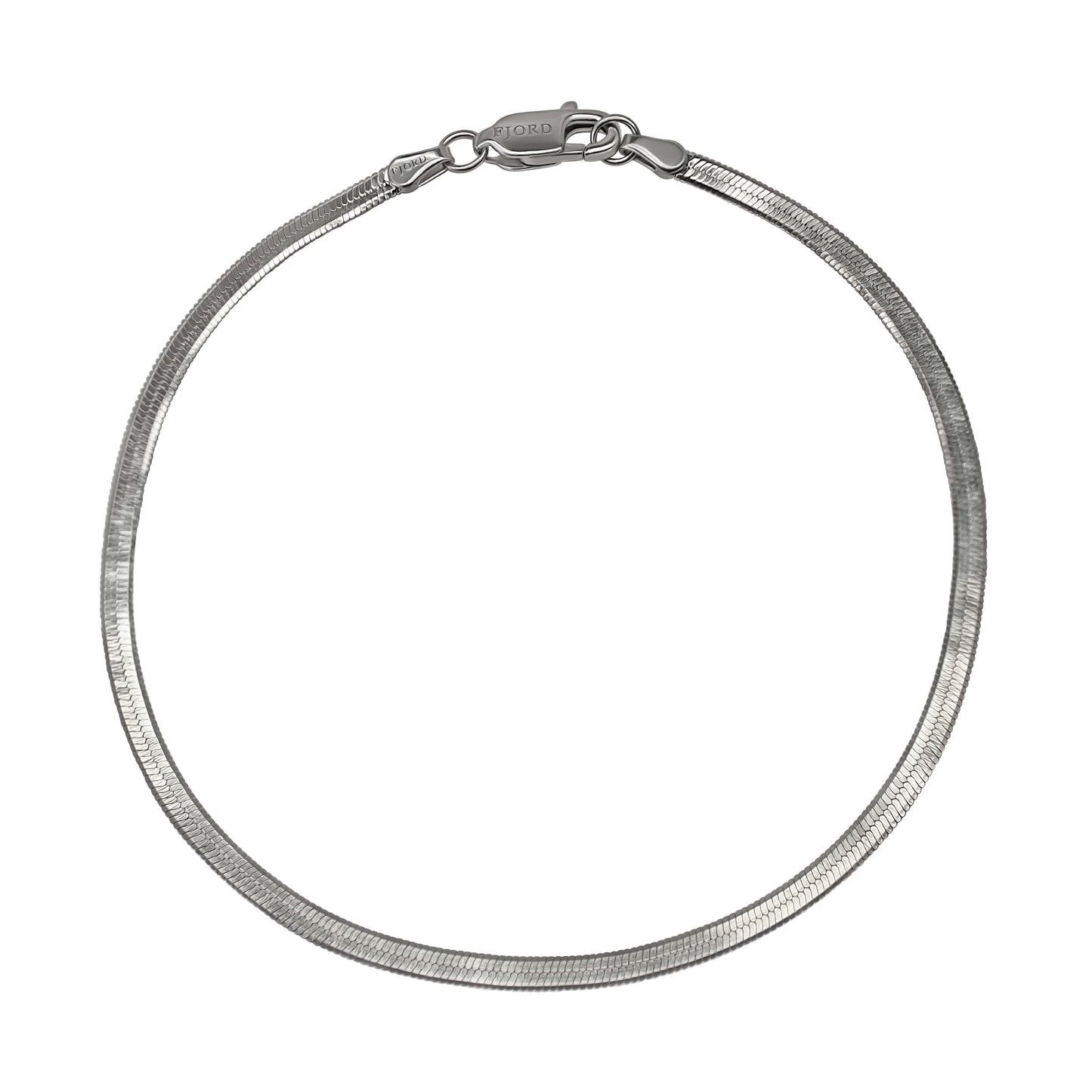 Classic Herringbone Bracelet Rhodium-Plated Sterling Silver