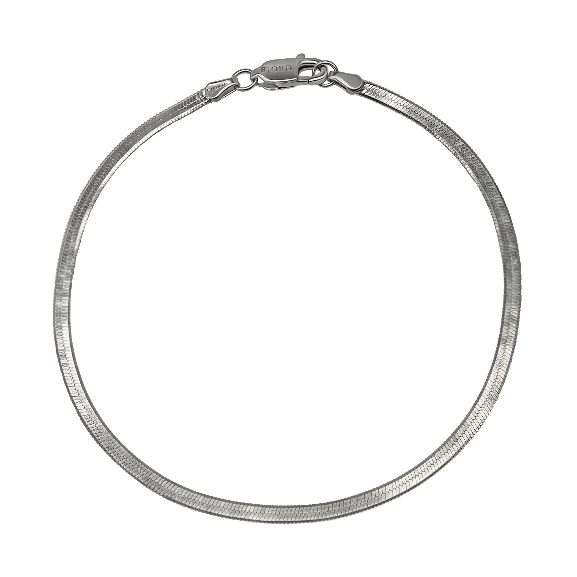 Classic Herringbone Bracelet Rhodium-Plated Sterling Silver