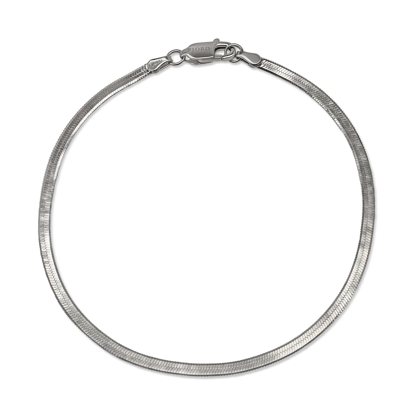 Classic Herringbone Bracelet Rhodium-Plated Sterling Silver