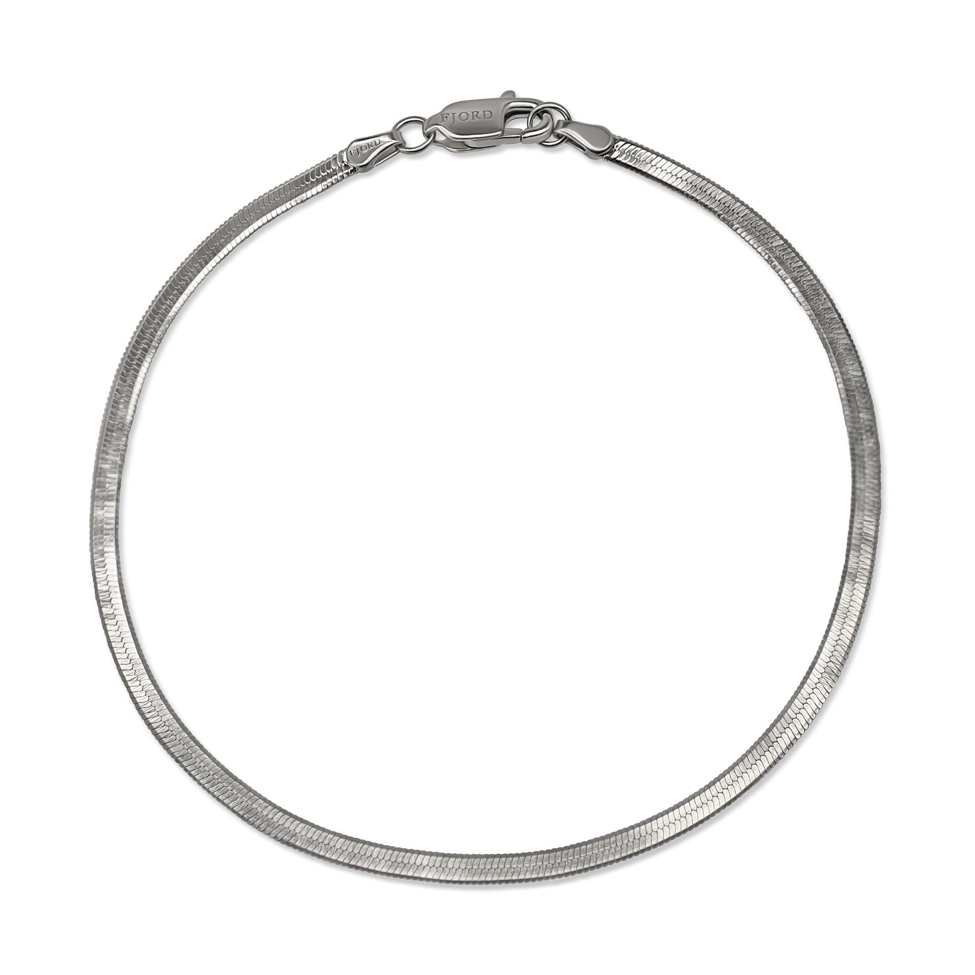Classic Herringbone Bracelet Rhodium-Plated Sterling Silver