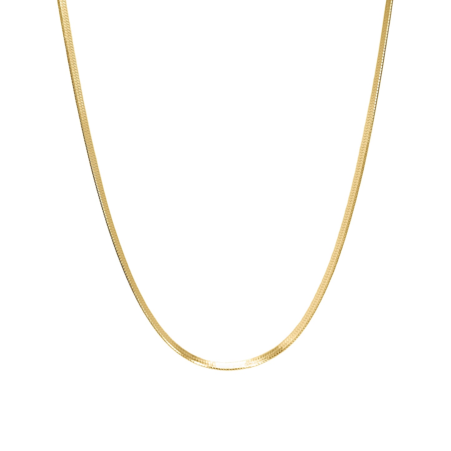 Classic Herringbone Chain | Modular Necklace with Thick 14K Gold Plating over Sterling Silver