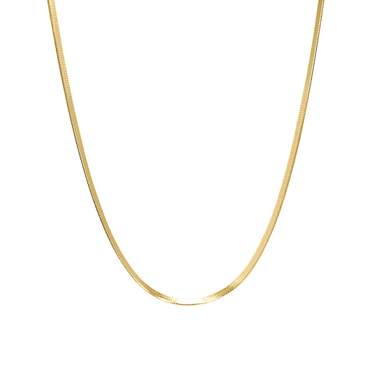 Classic Herringbone Chain | Modular Necklace with Thick 14K Gold Plating over Sterling Silver