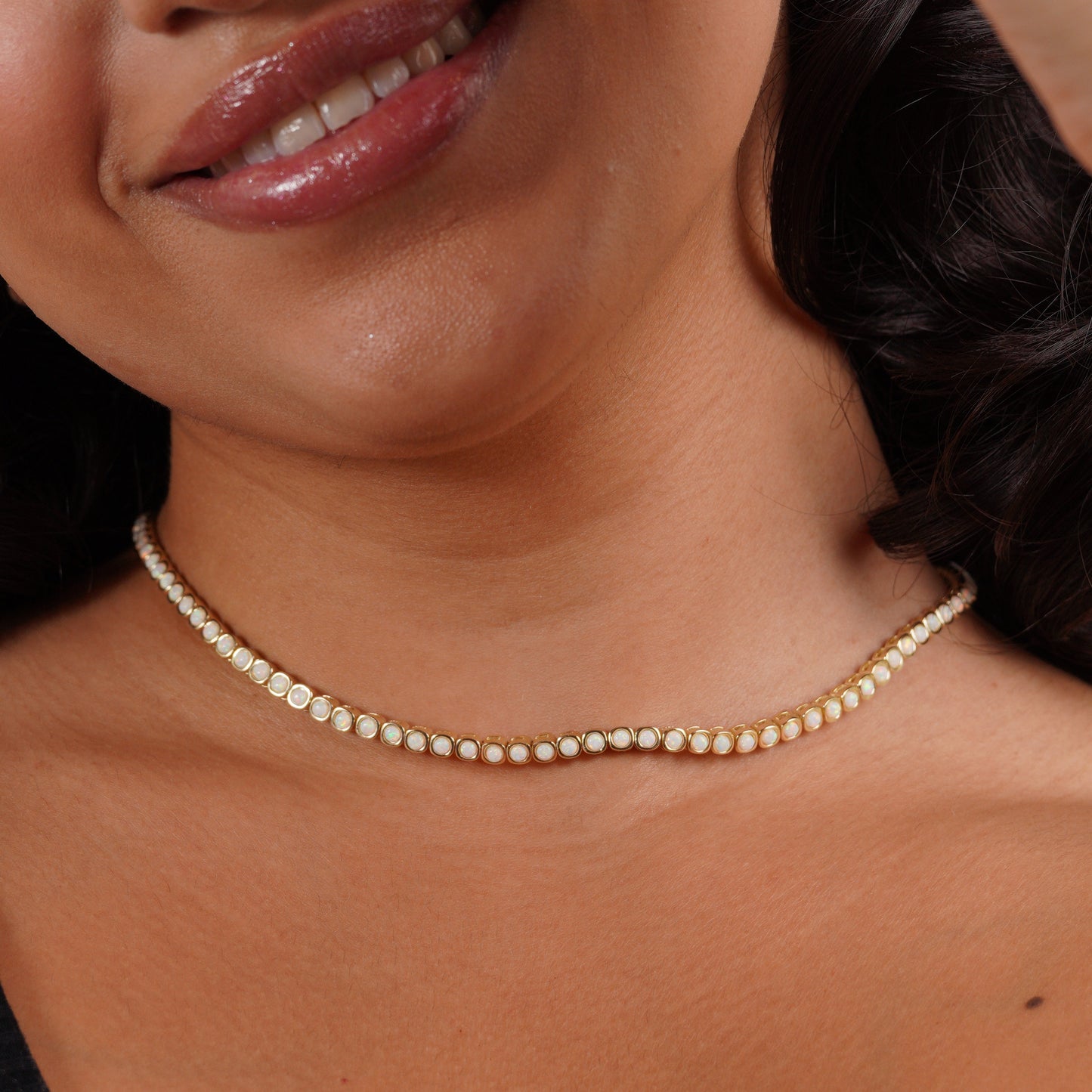 Opal Flow Necklace | Lab-Created Opal in 14K Gold Vermeil over Sterling Silver