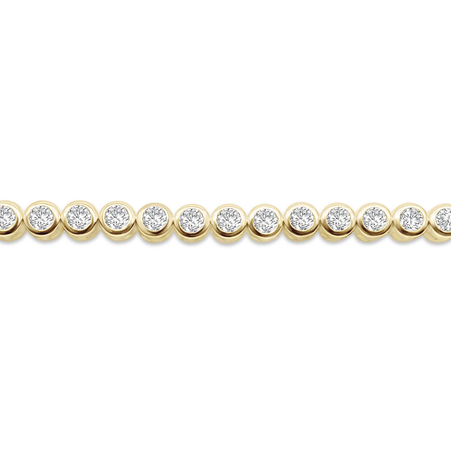 Tennis bracelet with sparkling cubic zirconia, sterling silver base, 14k gold vermeil finish
