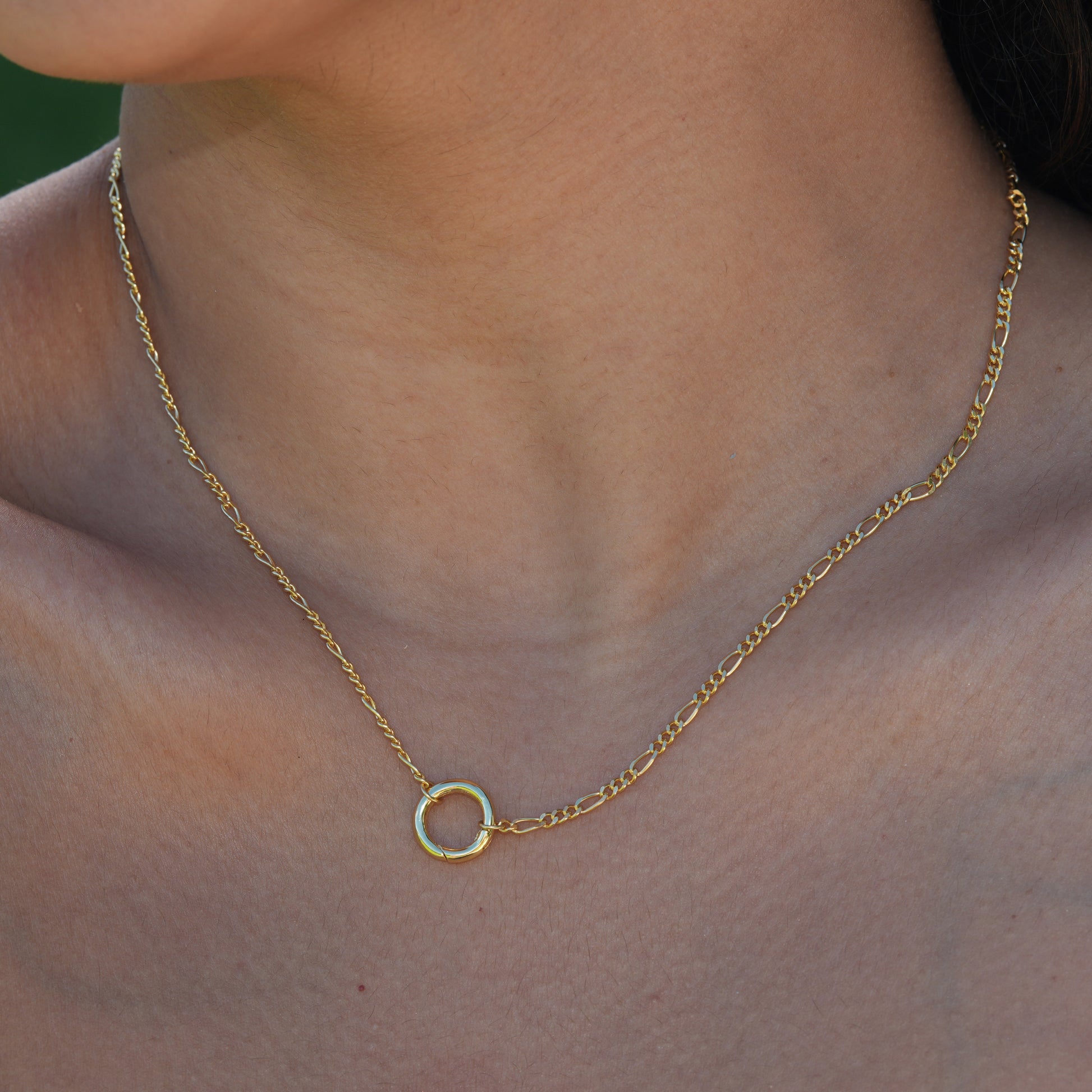 Figaro Chain Necklace 14K Gold Vermeil over Sterling Silver