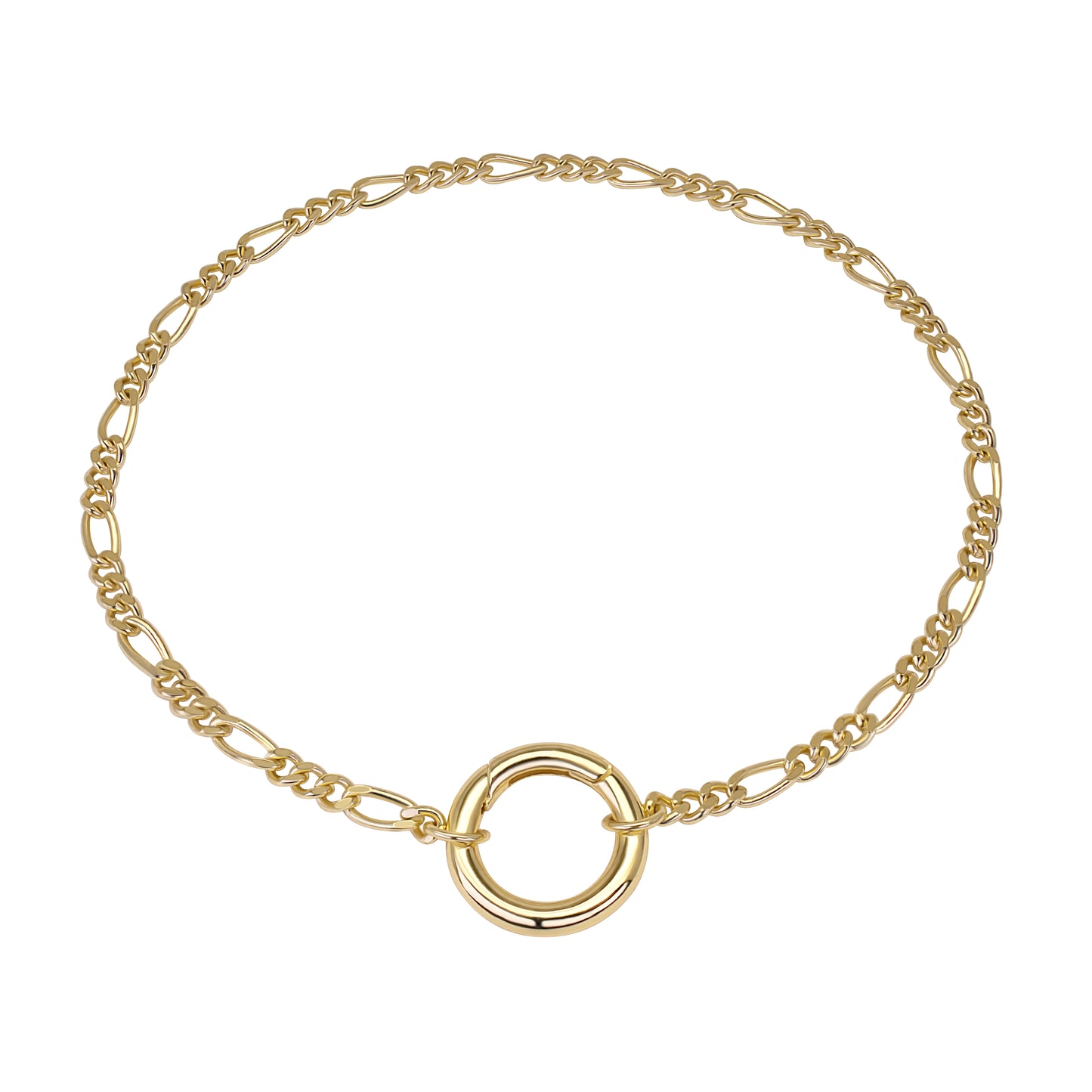 Figaro Chain Bracelet 14K Gold Vermeil over Sterling Silver