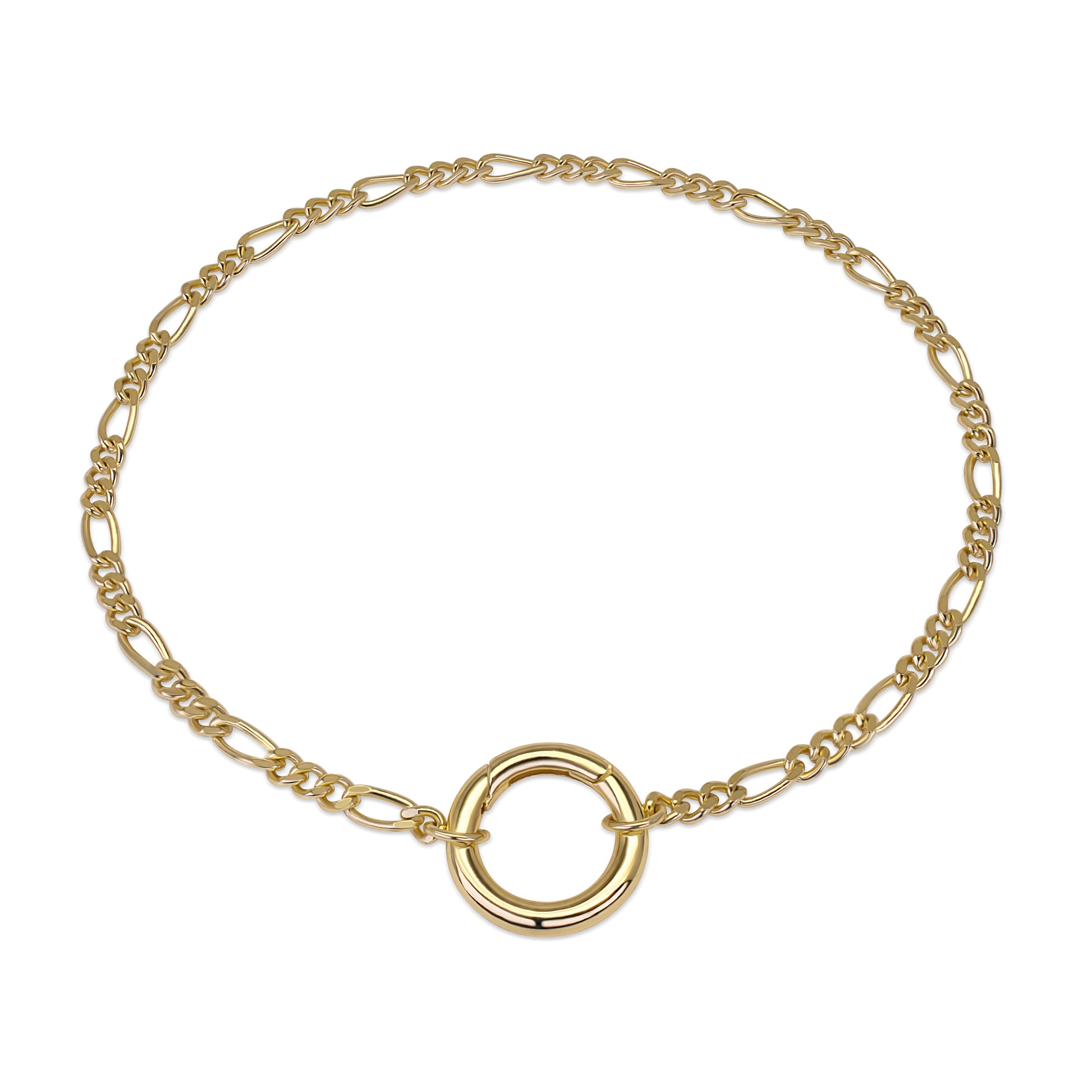 Figaro Chain Bracelet 14K Gold Vermeil over Sterling Silver