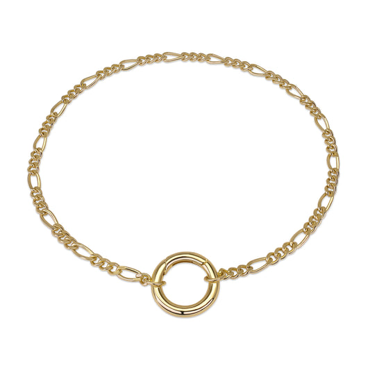 Figaro Chain Bracelet 14K Gold Vermeil over Sterling Silver