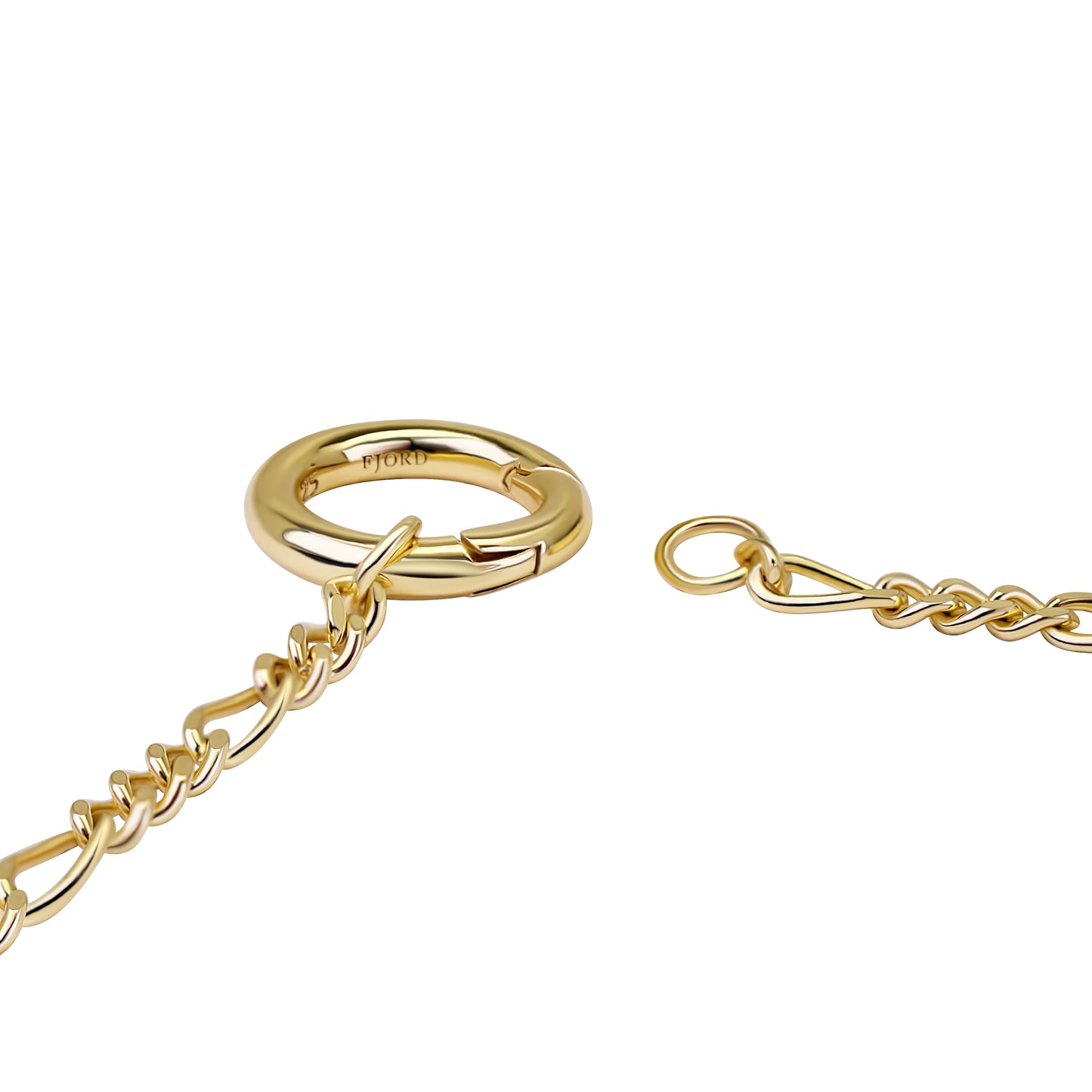 Figaro Chain Clasp Detail - 14K Gold Vermeil over Sterling Silver