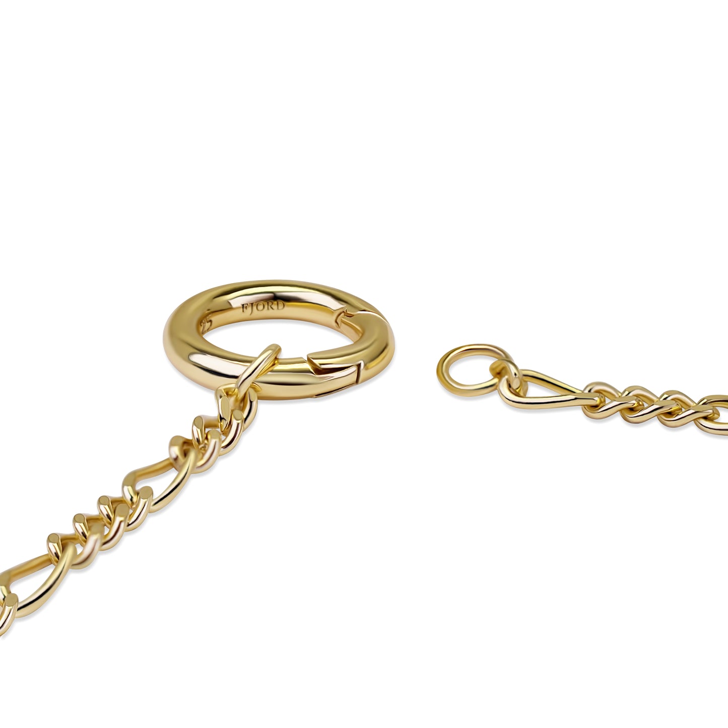 Figaro Chain Clasp Detail - 14K Gold Vermeil over Sterling Silver