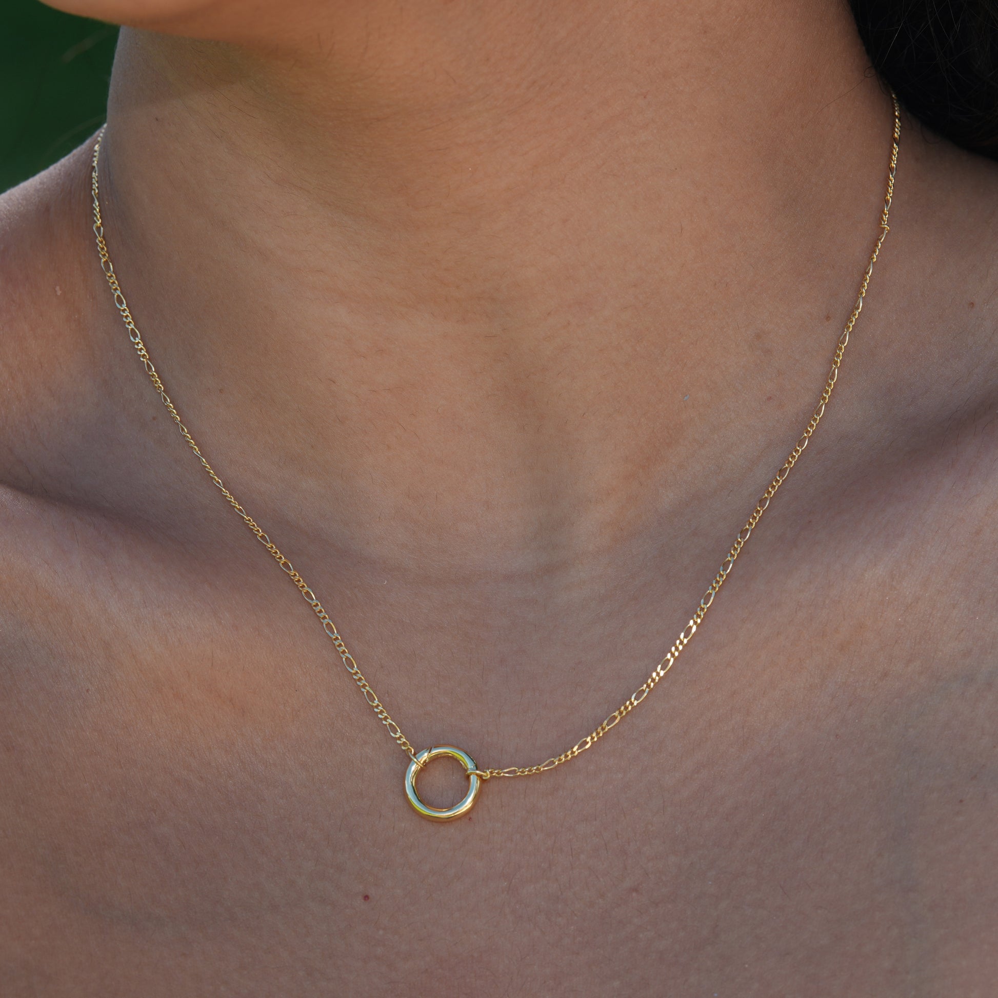 Fine Figaro Chain Necklace 14K Gold Vermeil over Sterling Silver
