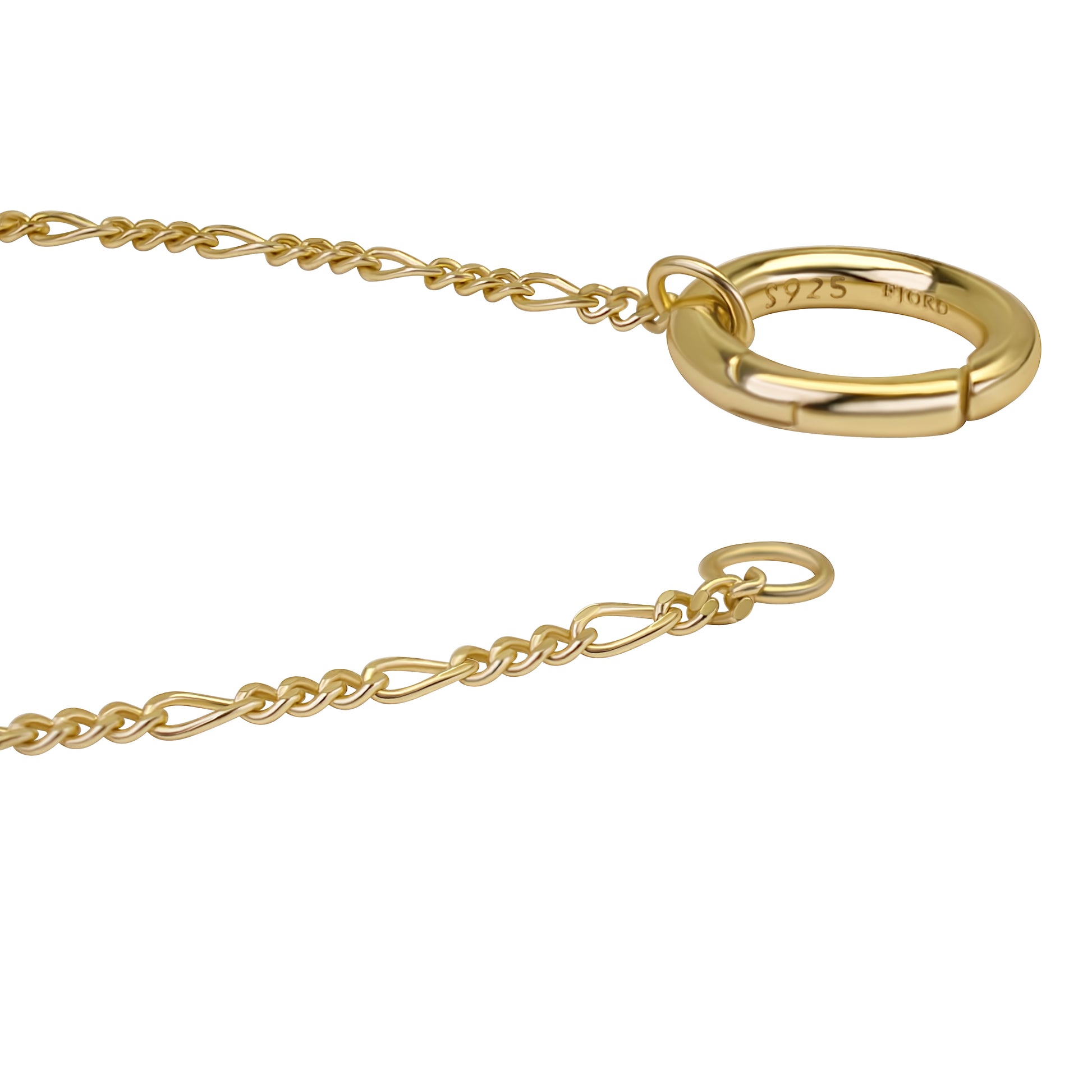 Fine Figaro Chain Clasp Details - 14K Gold Vermeil over Sterling Silver