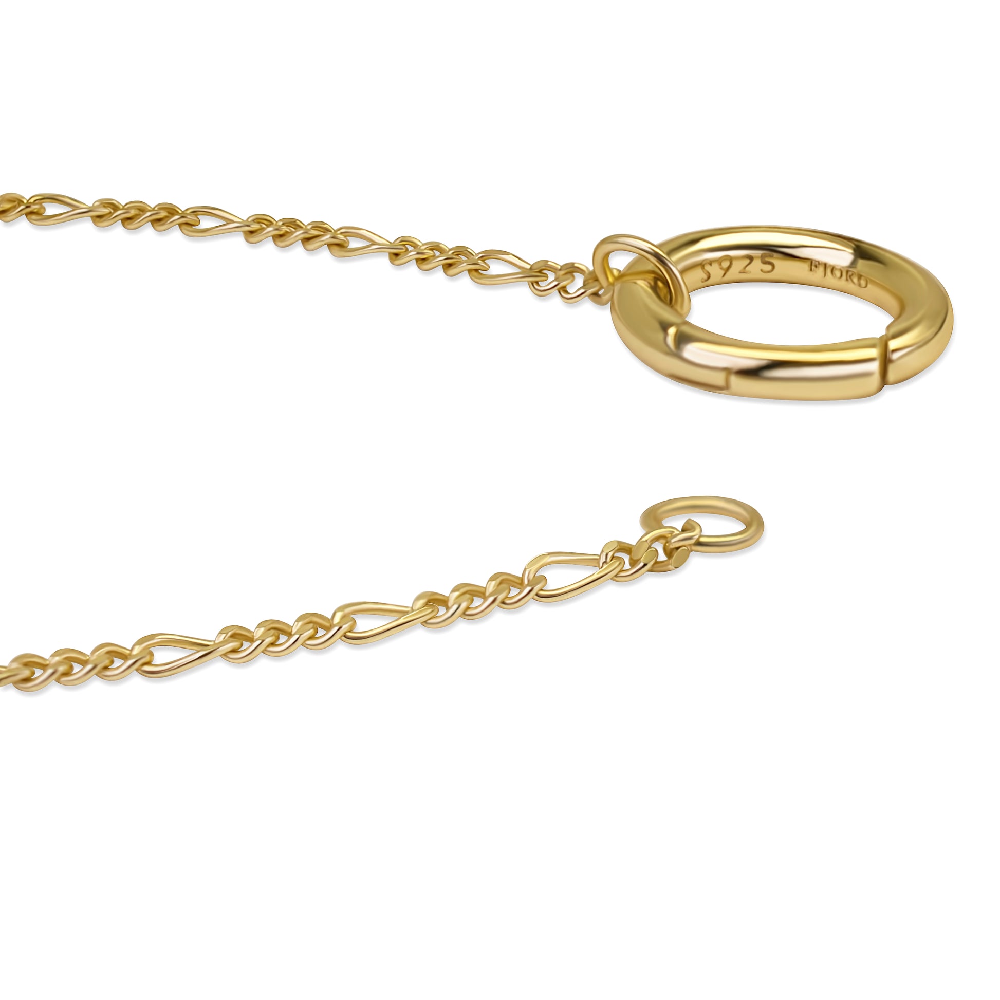 Fine Figaro Chain Clasp Details - 14K Gold Vermeil over Sterling Silver