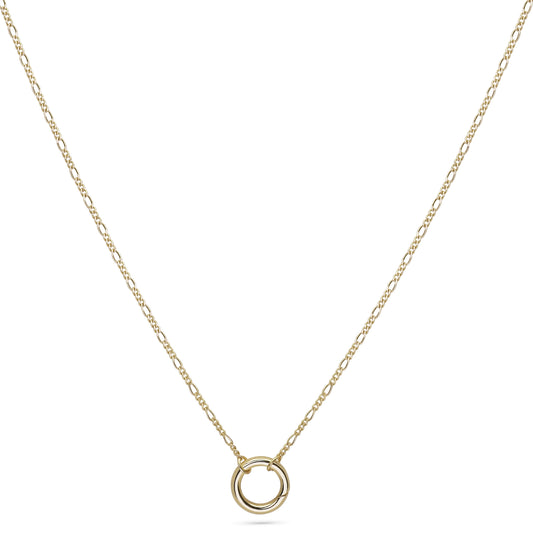 Fine Figaro Chain Necklace 14K Gold Vermeil over Sterling Silver