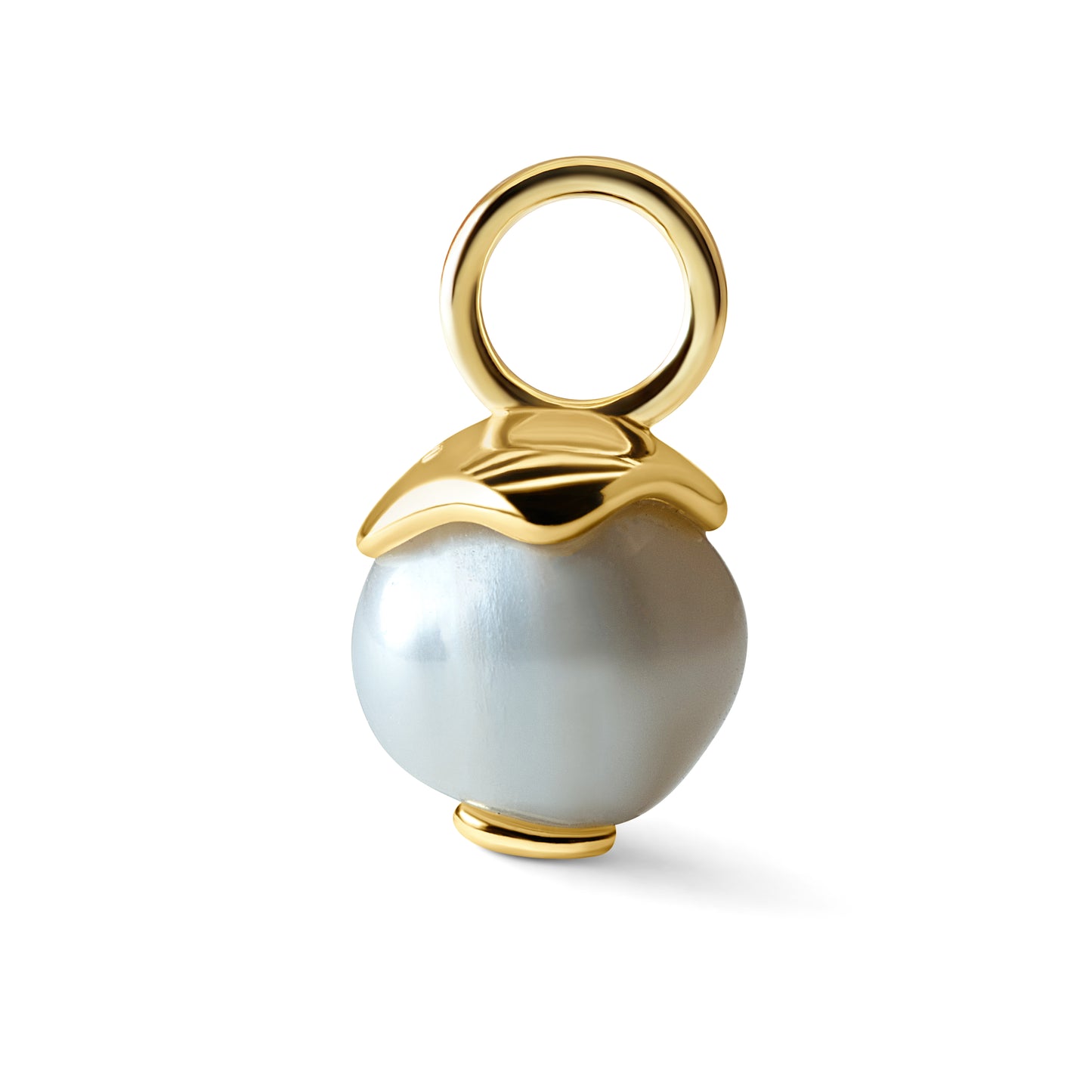 Single Signature Freshwater Potato Pearl Charm | 14K Gold Vermeil over Sterling Silver