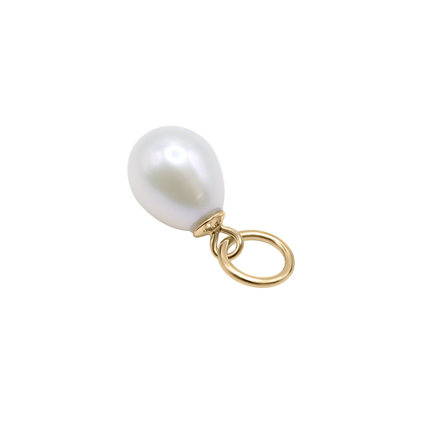 Single Golden Pearl Charm | Freshwater Pearl Layering Add-On in 14k Gold-Plated Sterling Silver