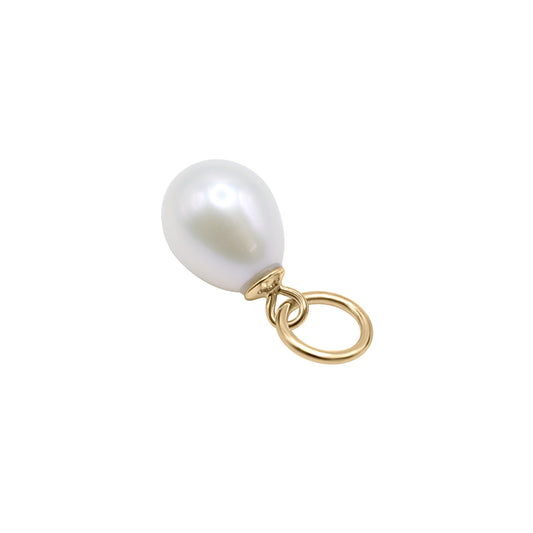 Single Golden Pearl Charm | Freshwater Pearl Layering Add-On in 14k Gold-Plated Sterling Silver