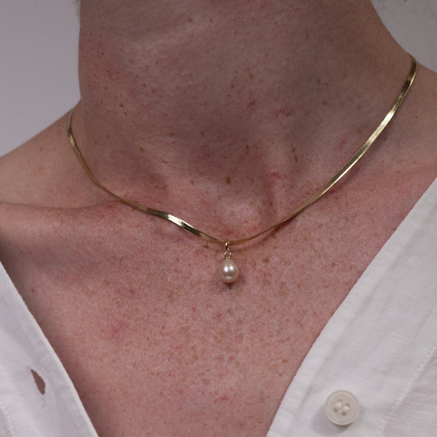 Single Golden Pearl Charm | Freshwater Pearl Layering Add-On in 14k Gold-Plated Sterling Silver