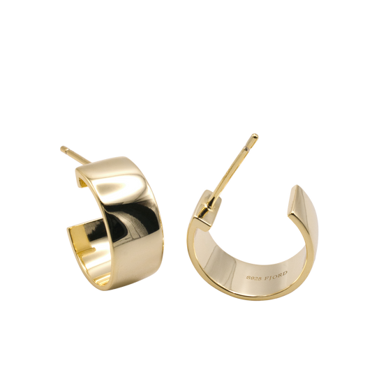 Horizon Hoops 14k gold-plated 925 silver base minimalist hoop earrings