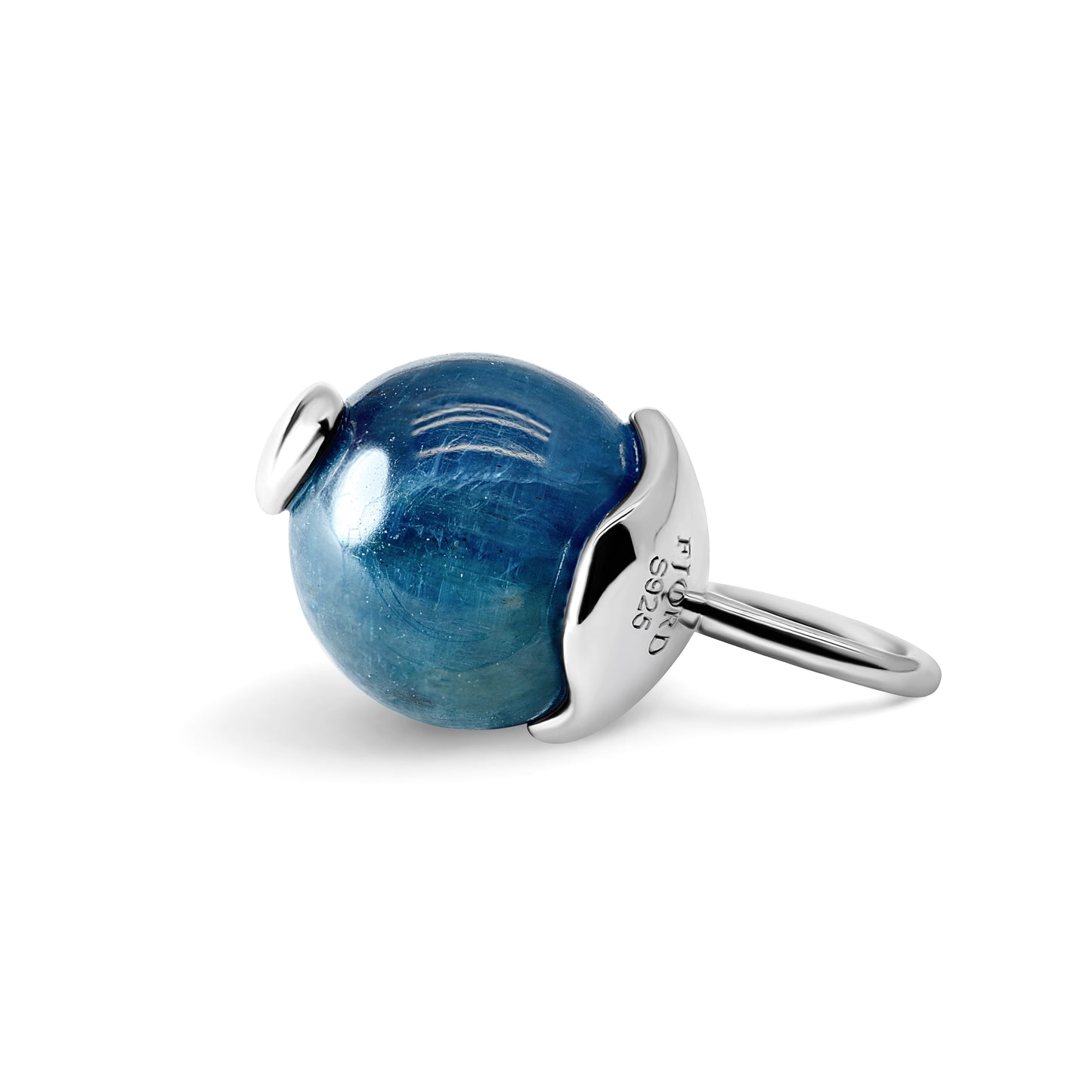 Single Signature Kyanite Charm | Rhodium-Plated Sterling Silver
