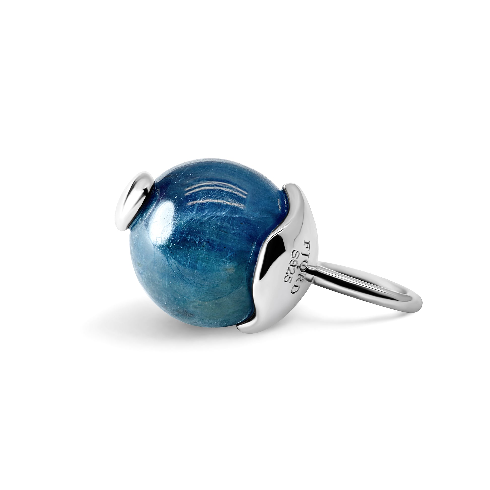 Single Signature Kyanite Charm | Rhodium-Plated Sterling Silver