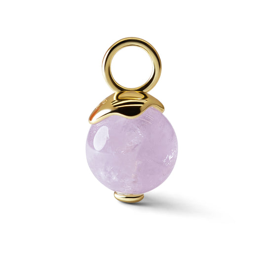 Single Signature Lavender Amethyst Charm | 14K Gold Vermeil over Sterling Silver