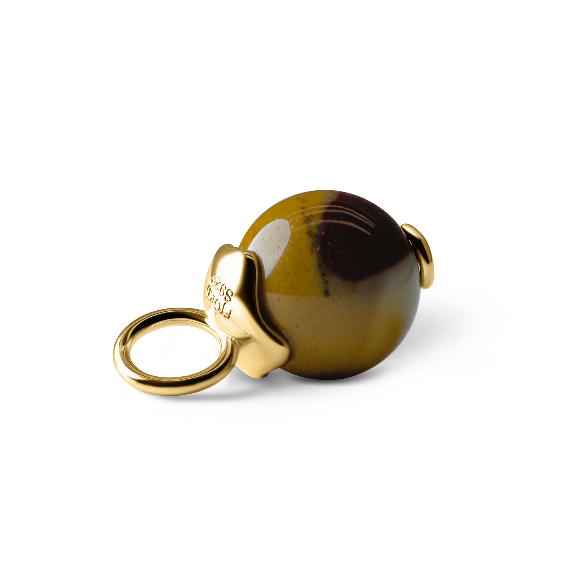 Single Signature Mookaite Charm | 14K Gold Vermeil over Sterling Silver
