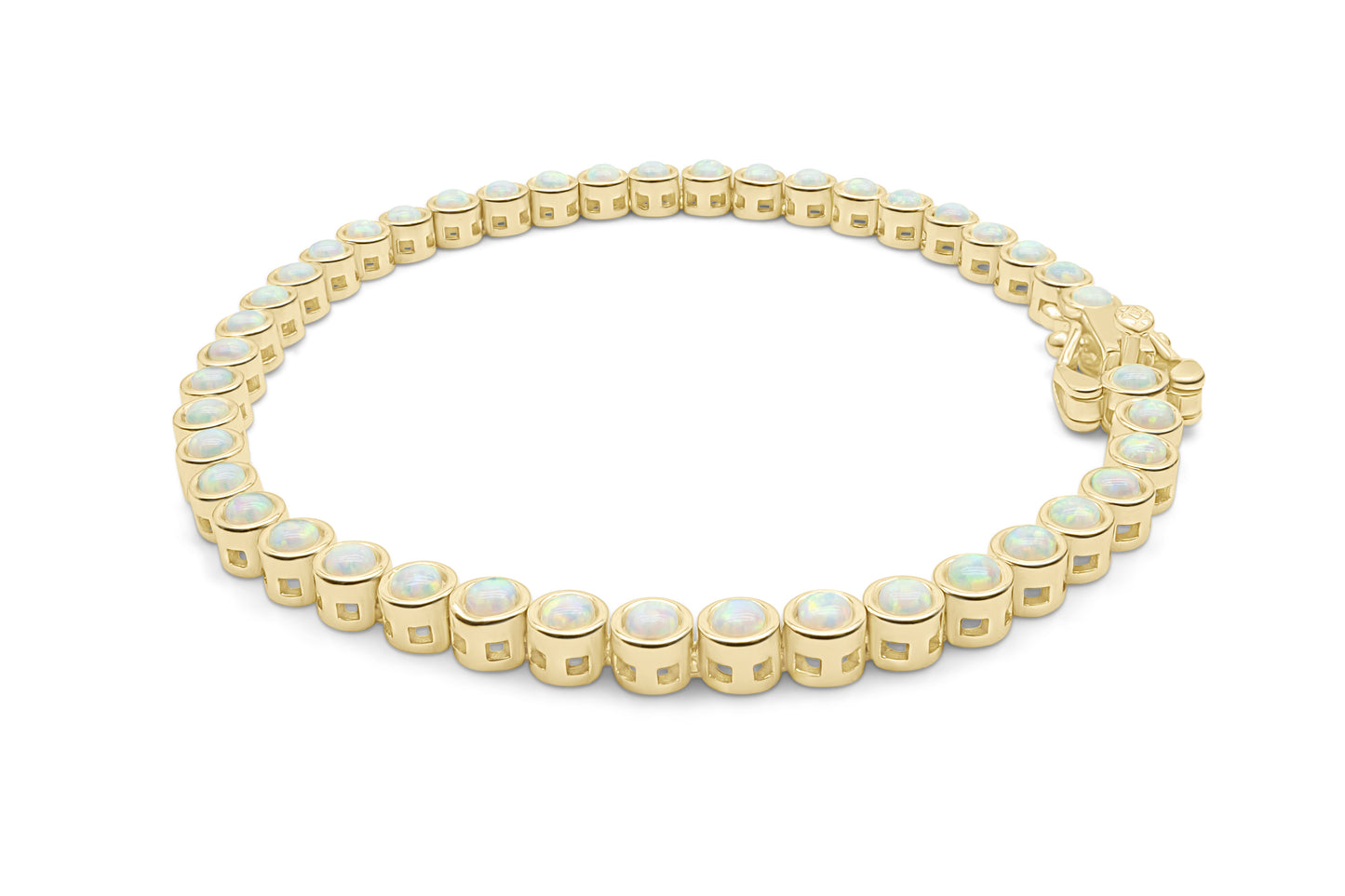 Opal Tennis Bracelet | Lab-Created Opal in 14K Gold Vermeil over Sterling Silver
