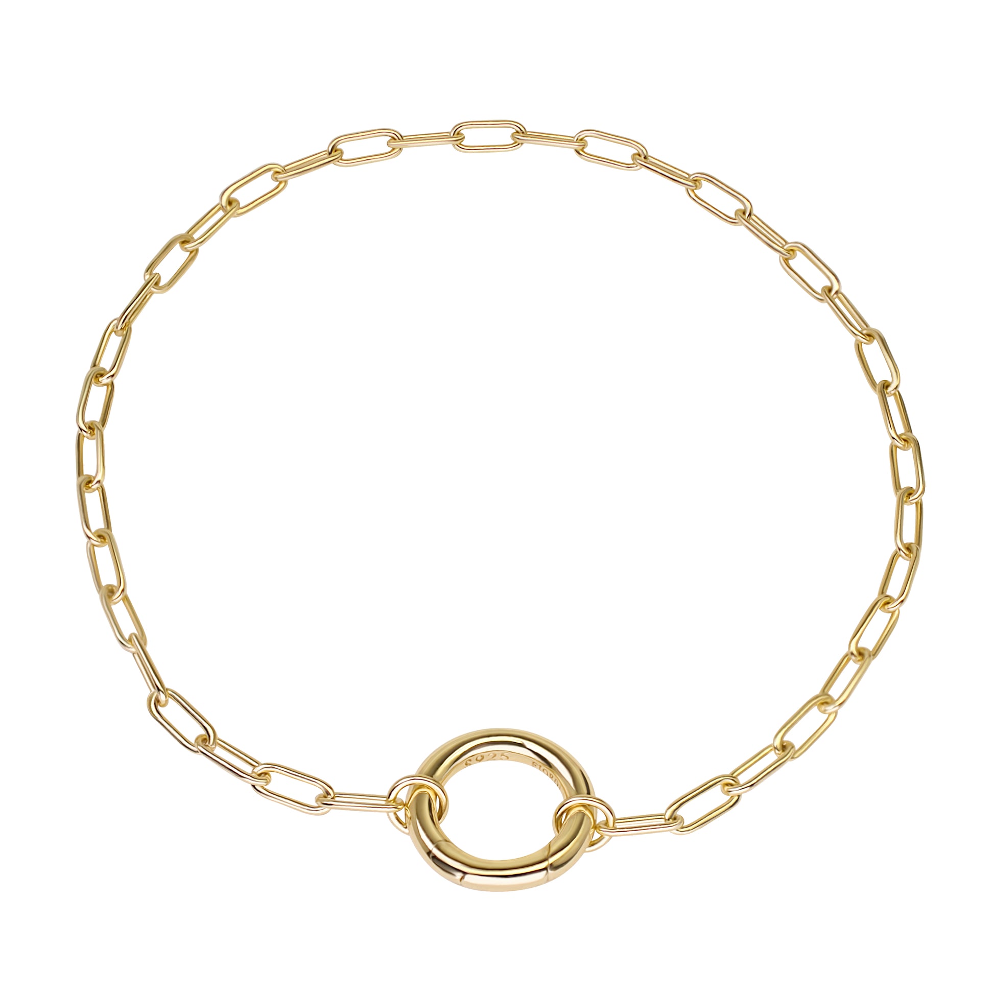 Paperclip Link Bracelet 14K Gold Vermeil over Sterling Silver