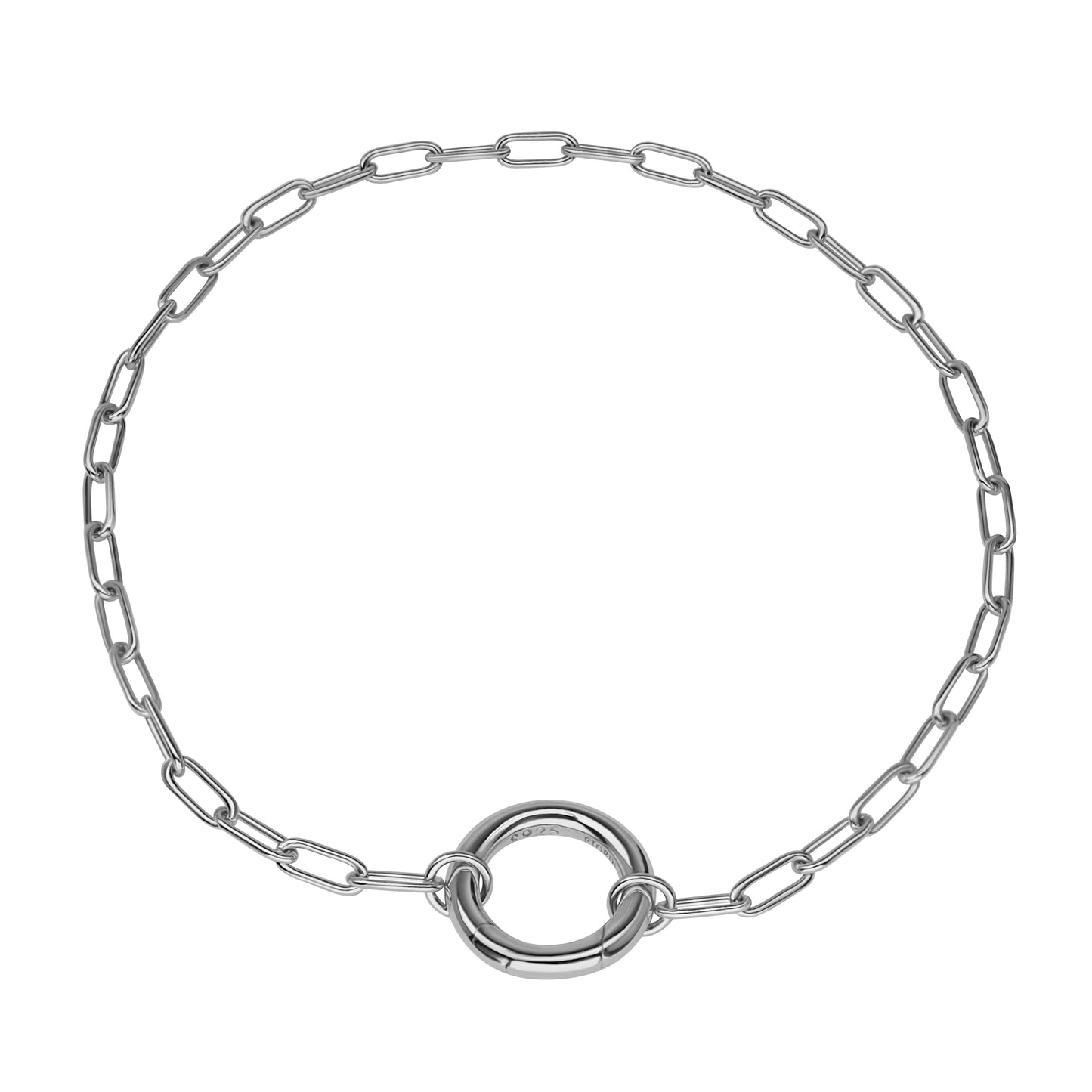 Paperclip Link Bracelet Rhodium-Plated Sterling Silver
