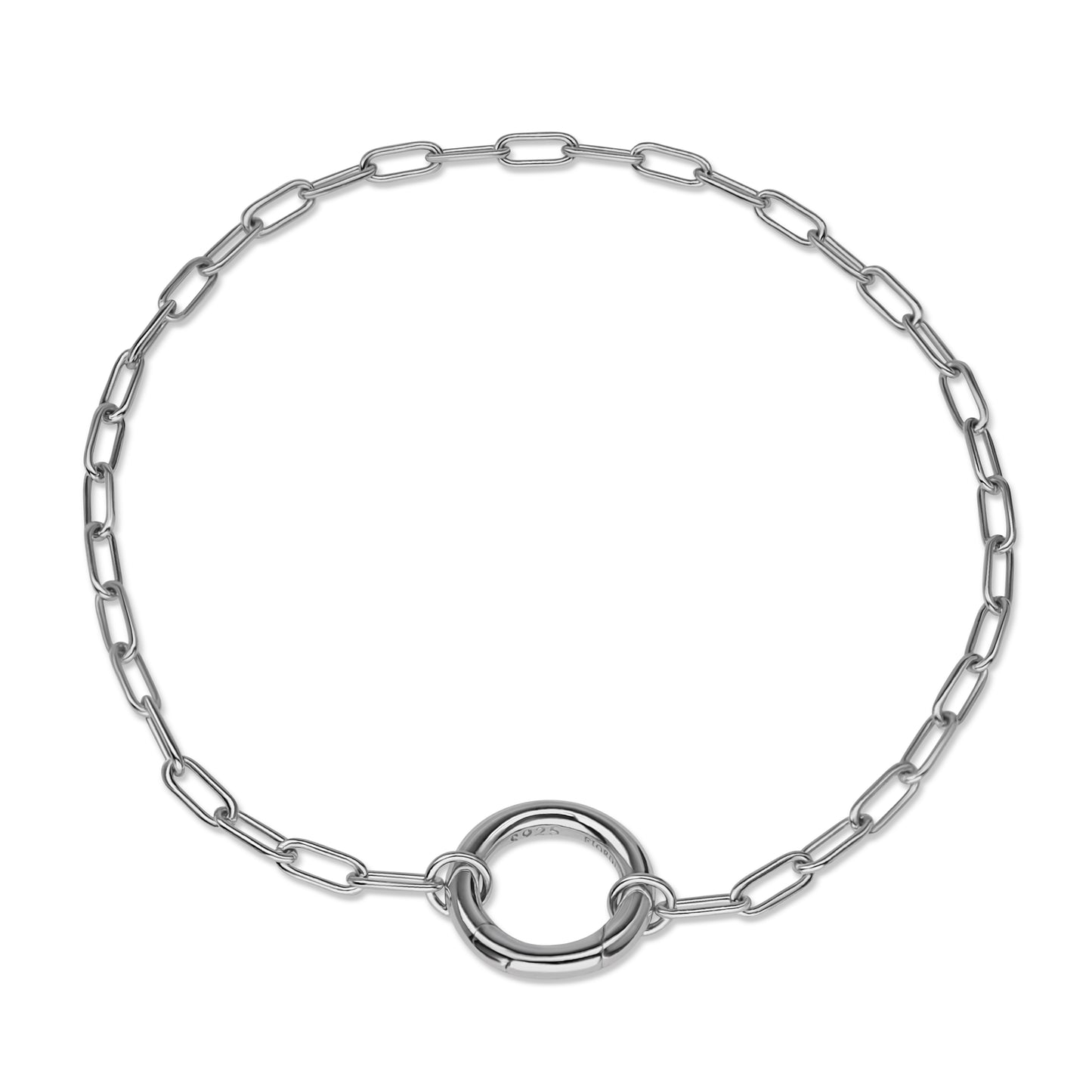 Paperclip Link Bracelet - Rhodium-Plated Sterling Silver