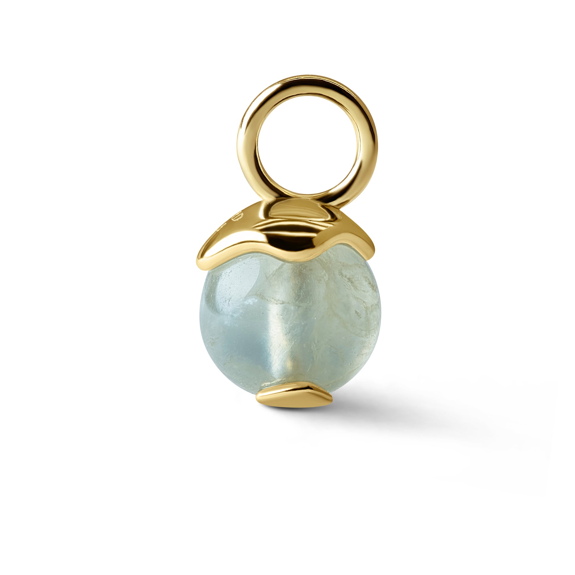 Single Signature Prehnite Charm | 14K Gold Vermeil over Sterling Silver