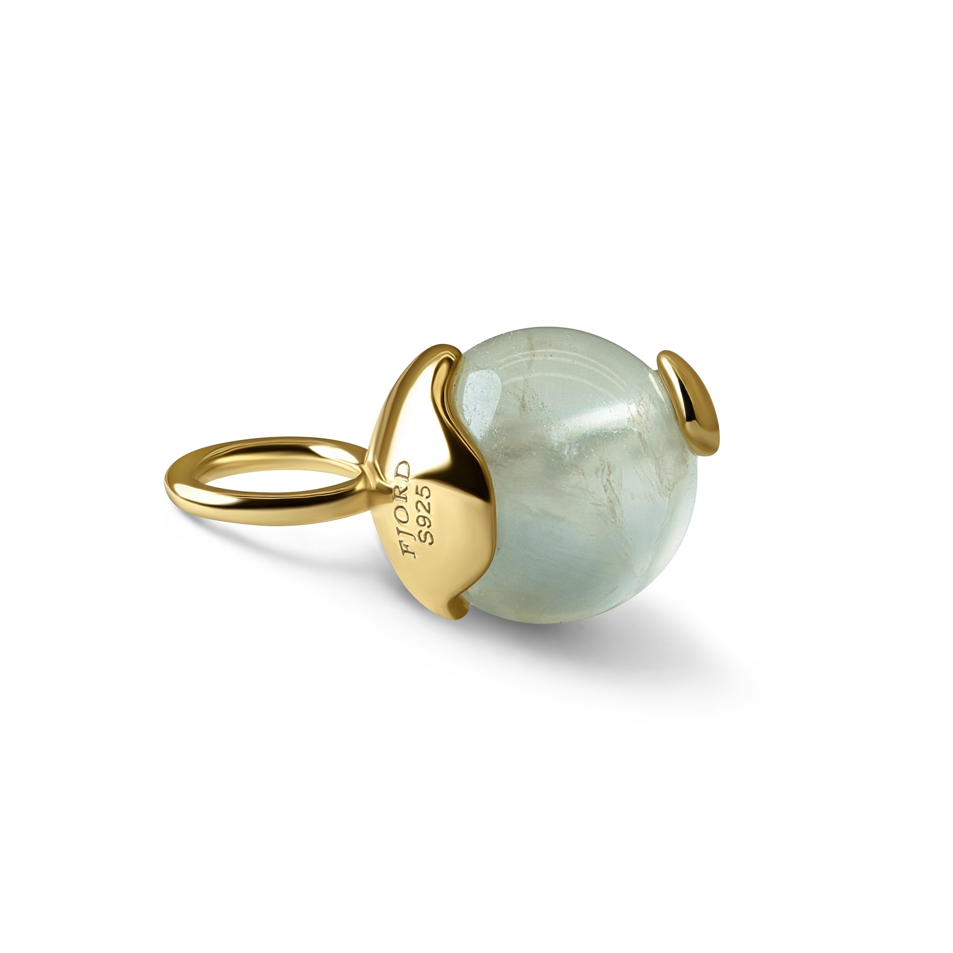 Single Signature Prehnite Charm | 14K Gold Vermeil over Sterling Silver