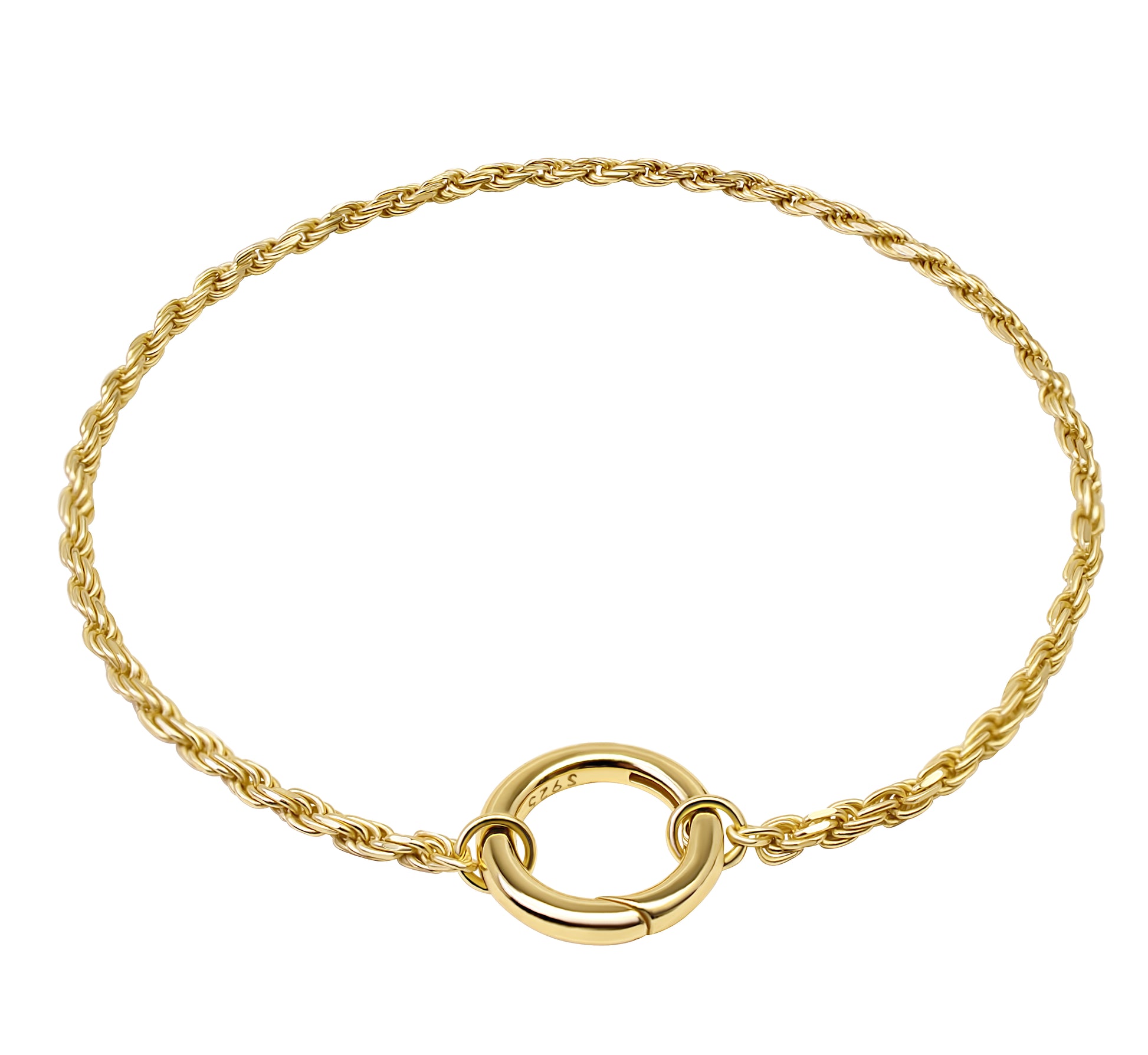 Rope Chain Bracelet 14K Gold Vermeil over Sterling Silver
