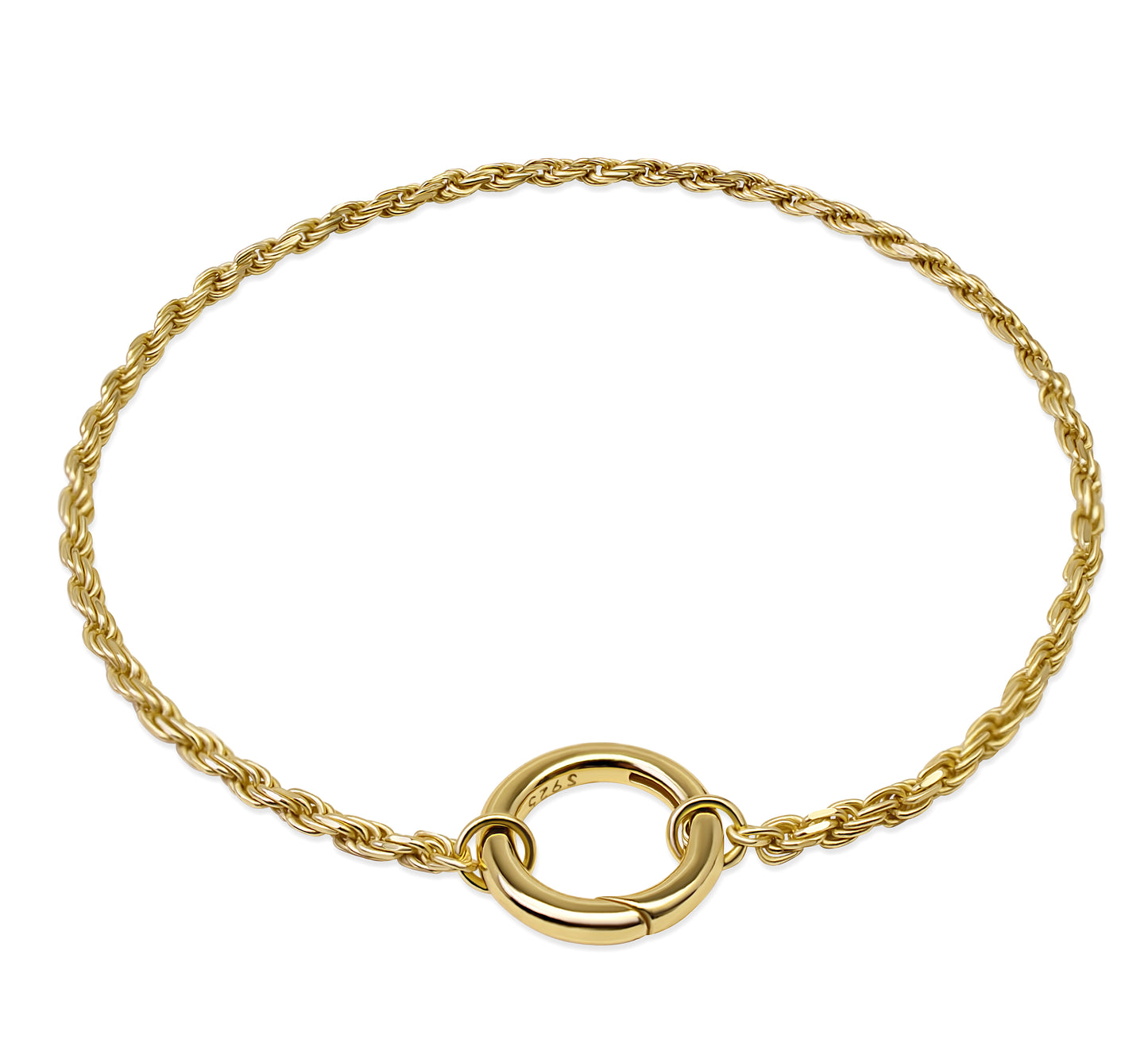Rope Chain Bracelet 14K Gold Vermeil over Sterling Silver