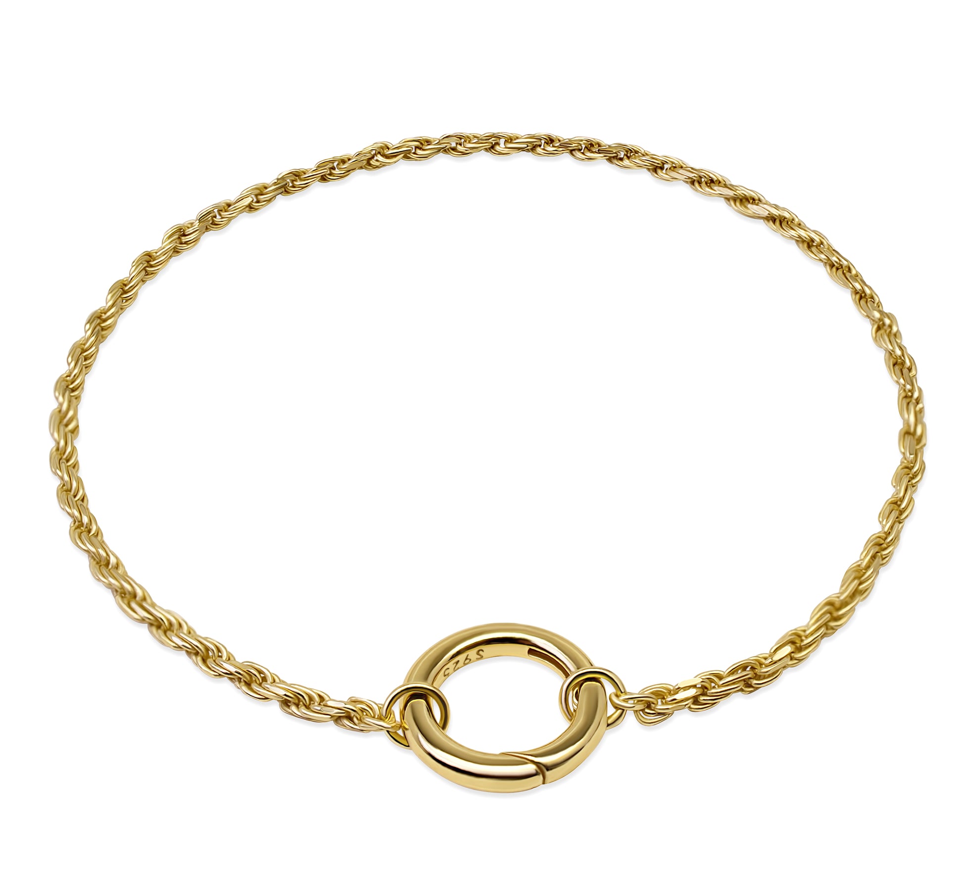 Rope Chain Bracelet 14K Gold Vermeil over Sterling Silver