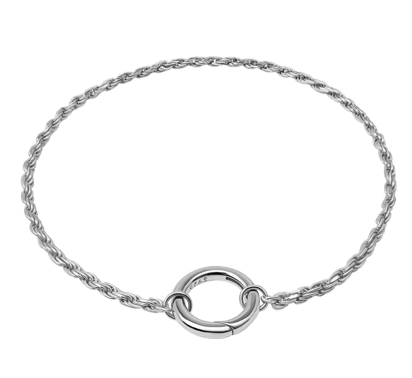 Rope Chain Bracelet - Rhodium-Plated Sterling Silver