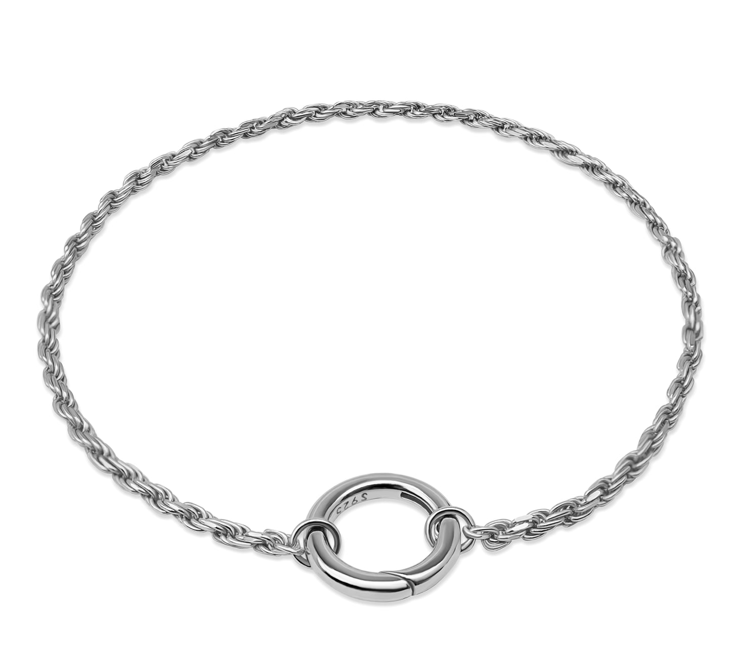 Rope Chain Bracelet - Rhodium-Plated Sterling Silver