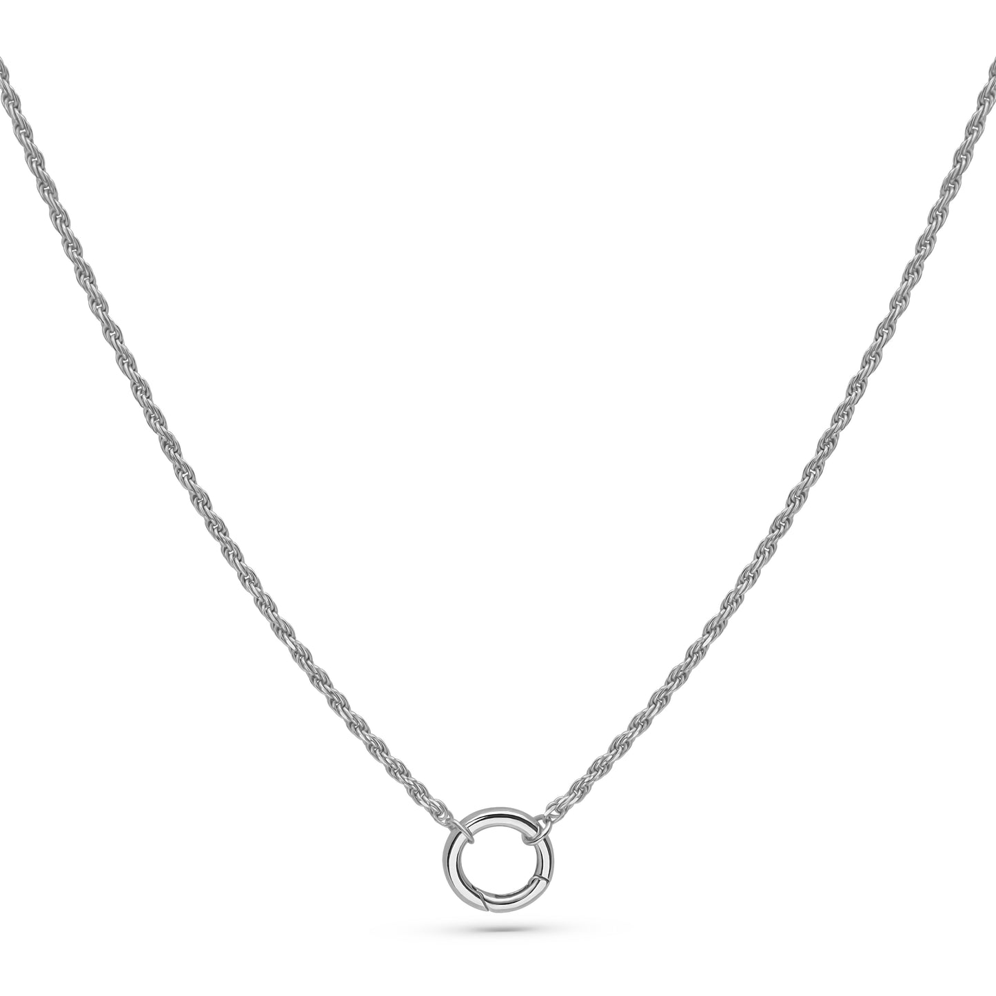 Rope Chain Necklace Rhodium-Plated Sterling Silver